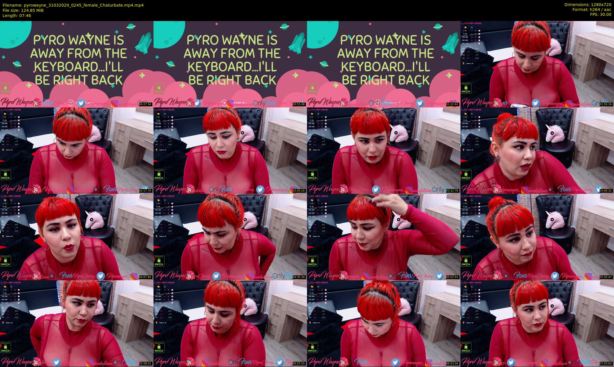 pyrowayne — 8 minute Chaturbate female cam show recording, 720p, Mar 31, 2020