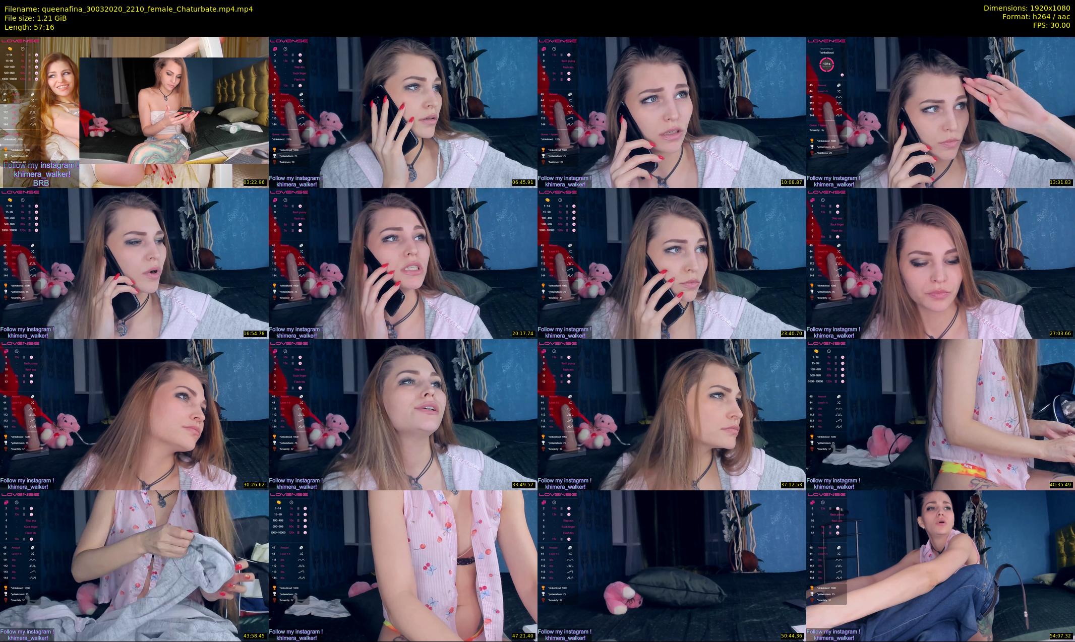 queenafina — 58 minute Chaturbate female cam show recording, 1080p, Mar 30, 2020