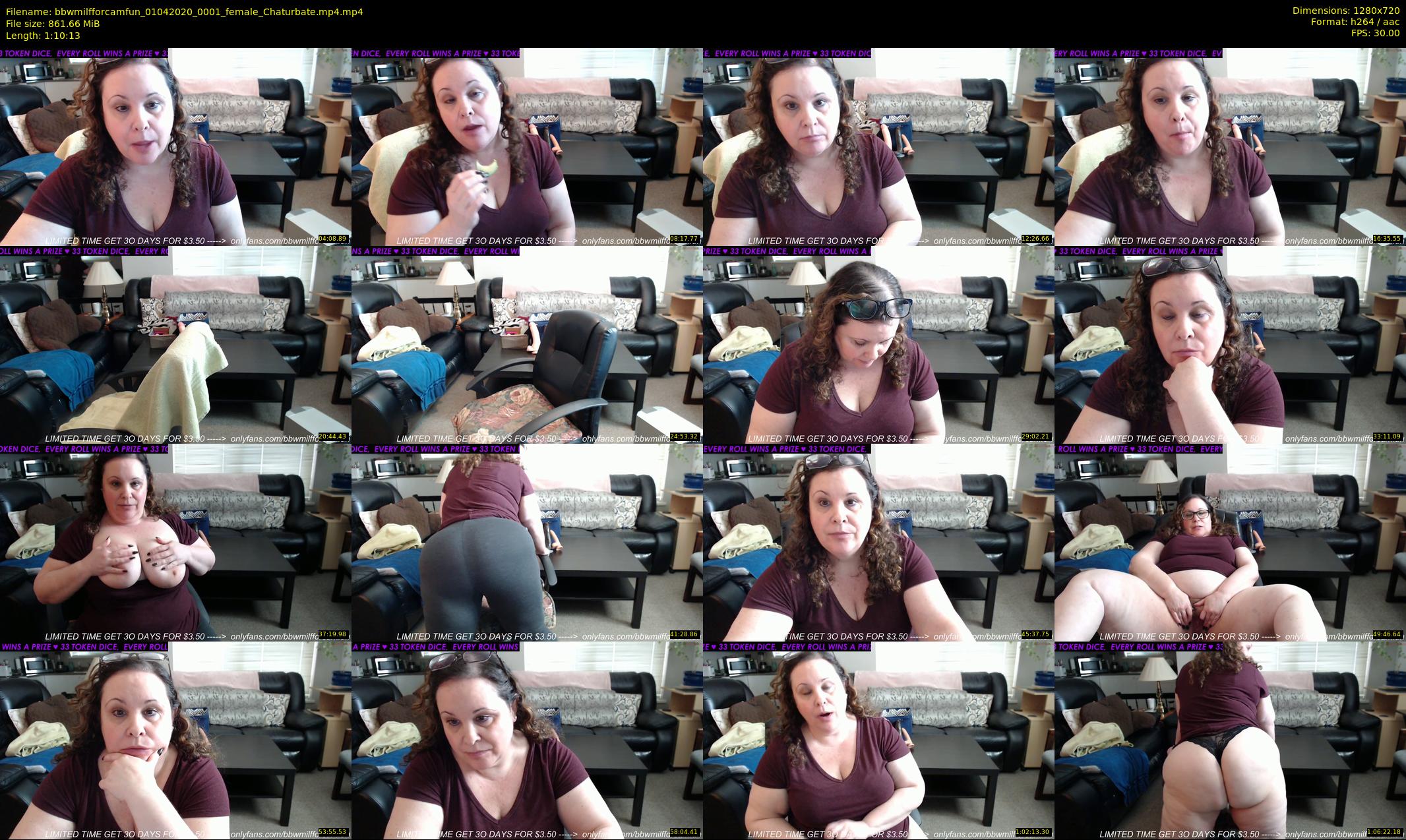 bbwmilfforcamfun — 71 minute Chaturbate female cam show recording, 720p, Apr 1, 2020