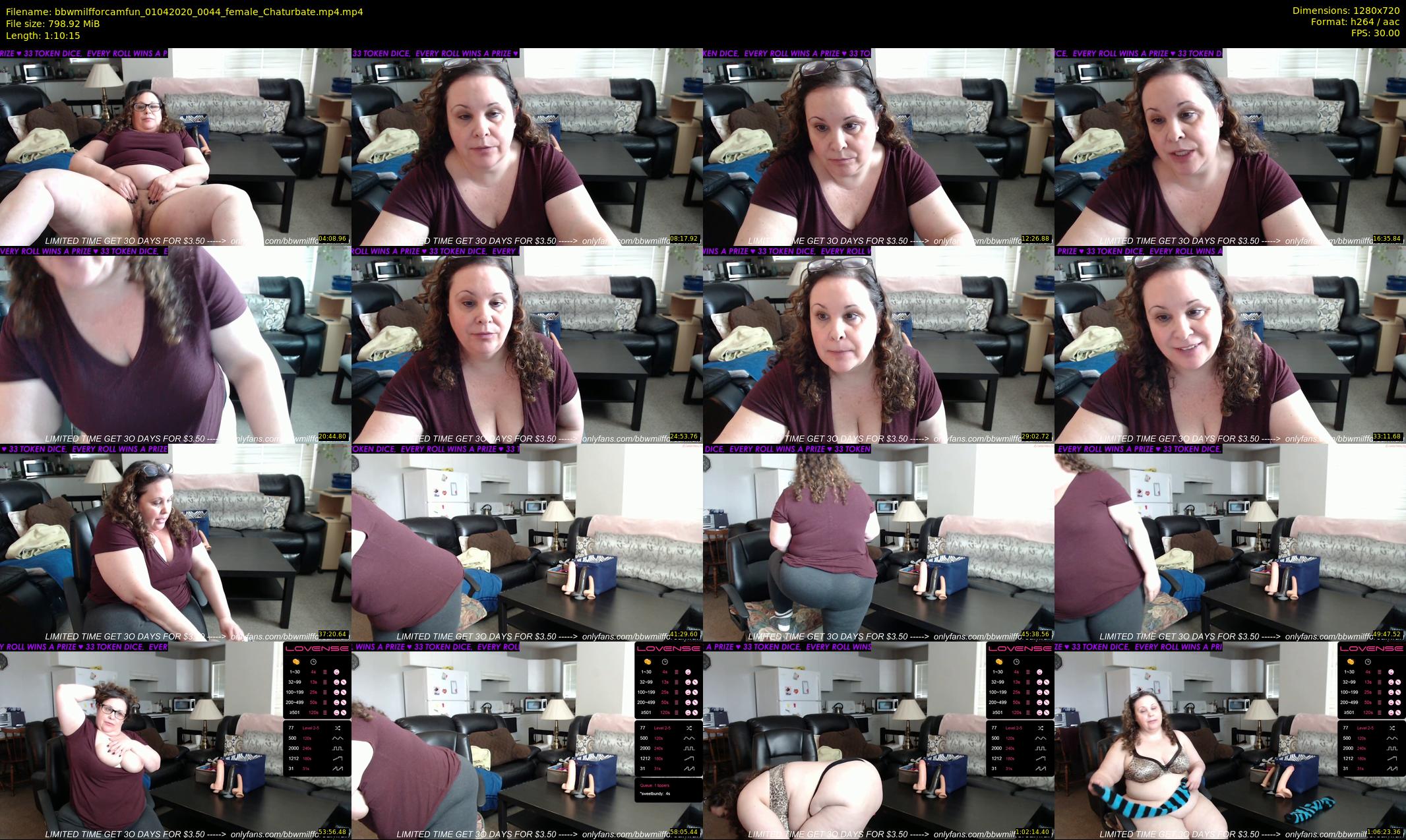 bbwmilfforcamfun — 71 minute Chaturbate female cam show recording, 720p, Apr 1, 2020