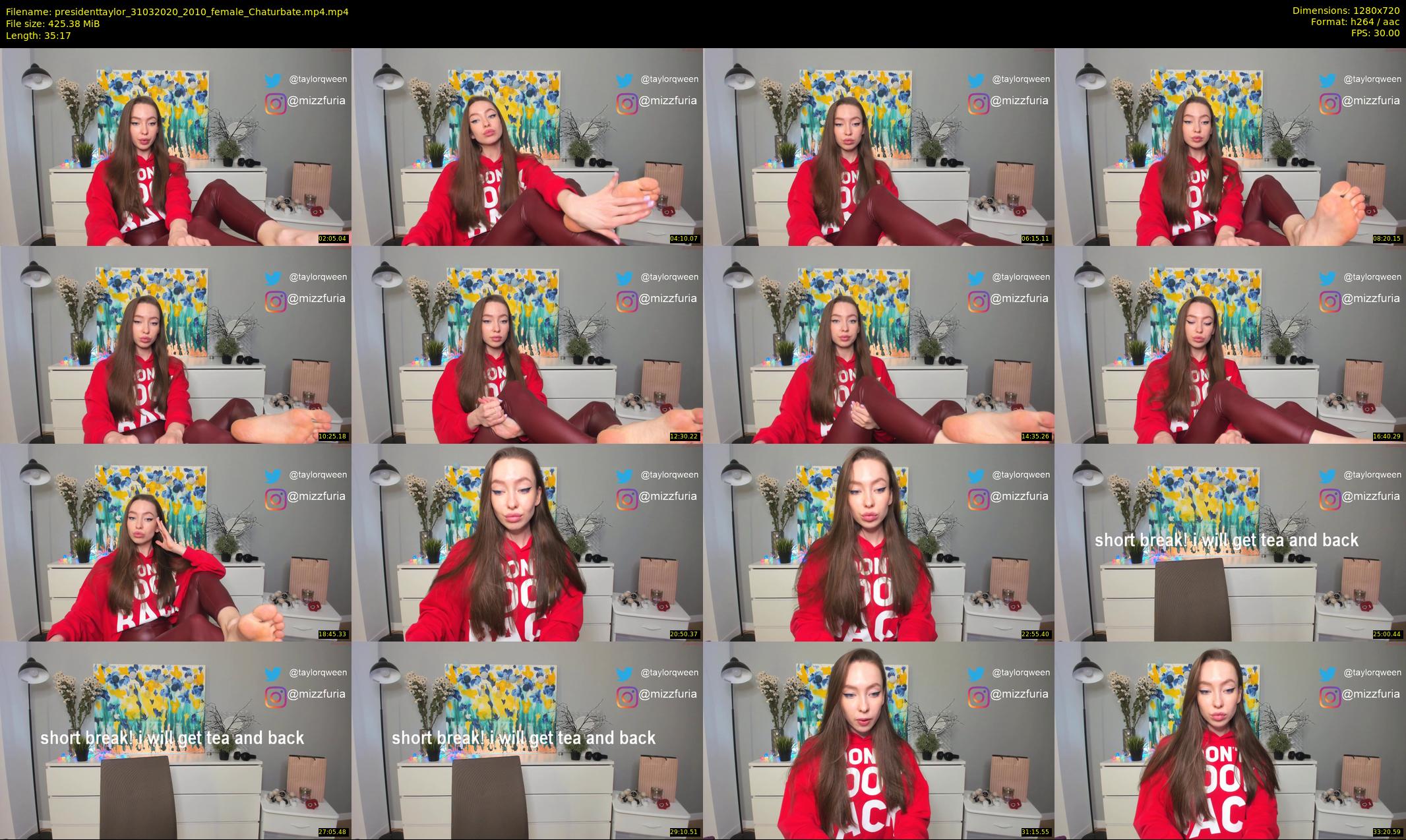 presidenttaylor — 36 minute Chaturbate female cam show recording, 720p, Mar 31, 2020