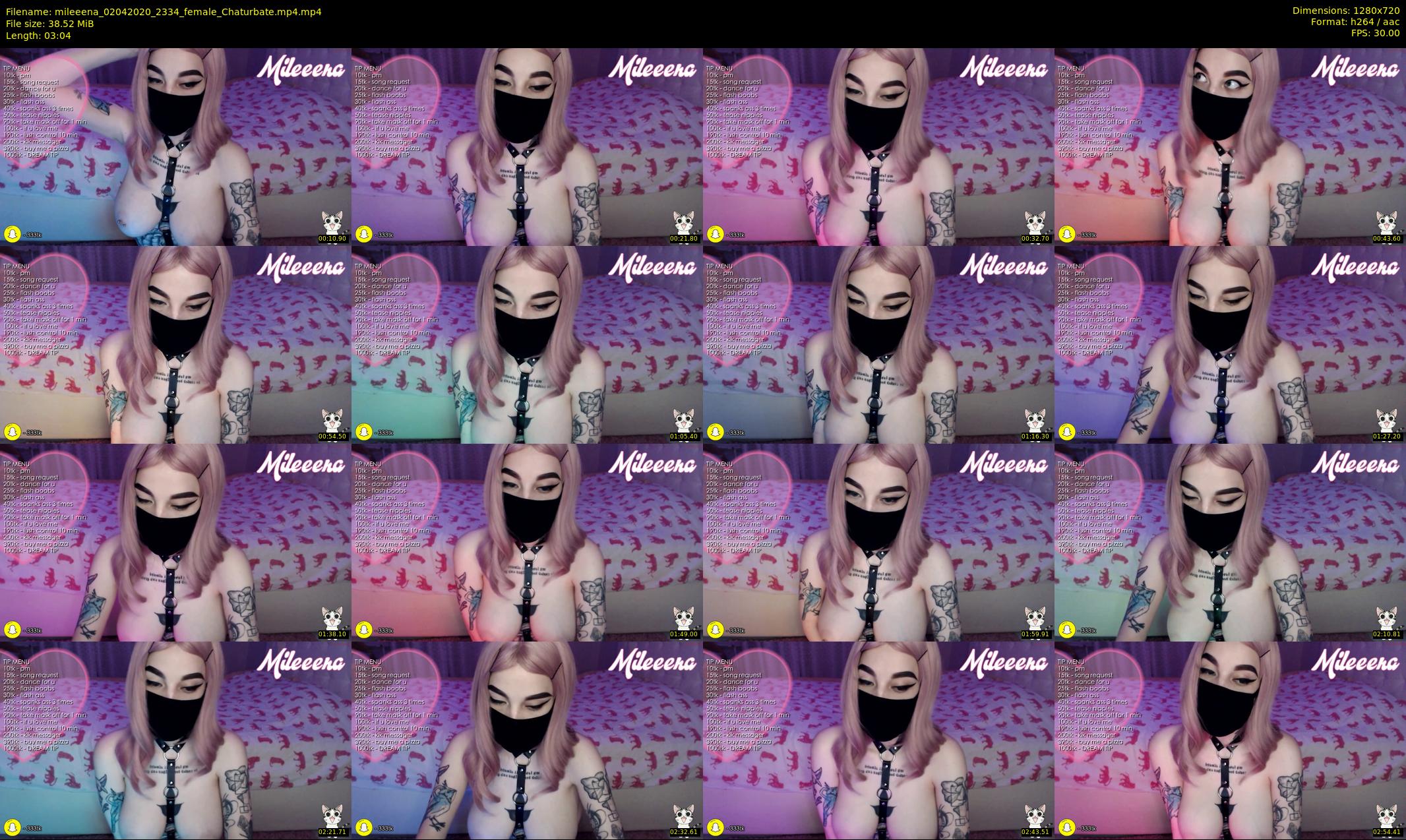 mileeena — 4 minute Chaturbate female cam show recording, 720p, Apr 2, 2020