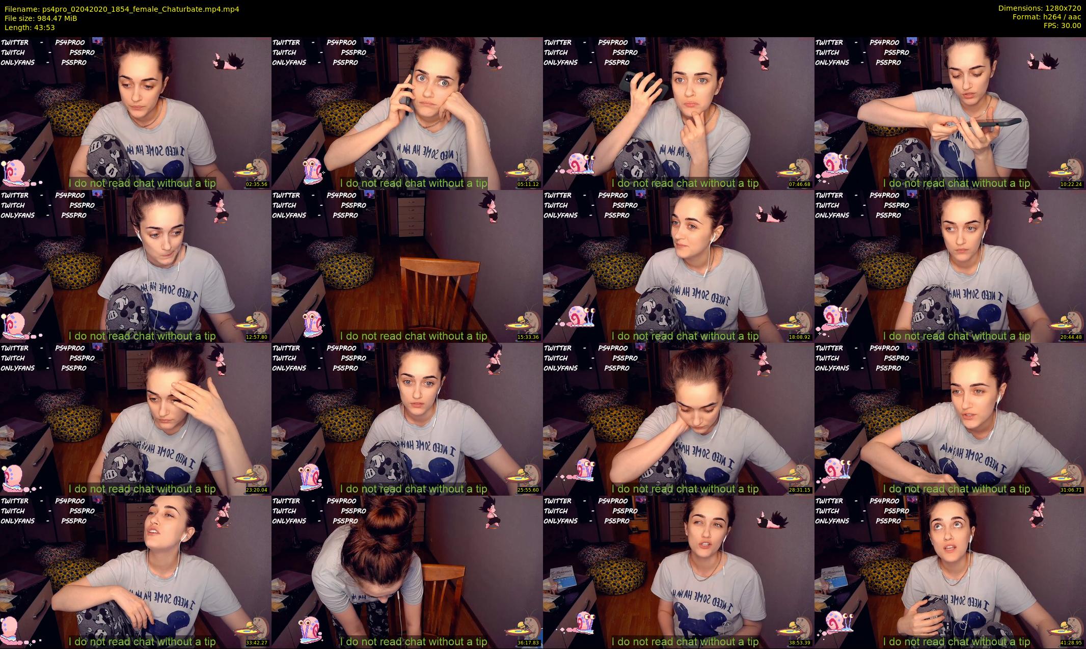 ps4pro — 44 minute Chaturbate female cam show recording, 720p, Apr 2, 2020