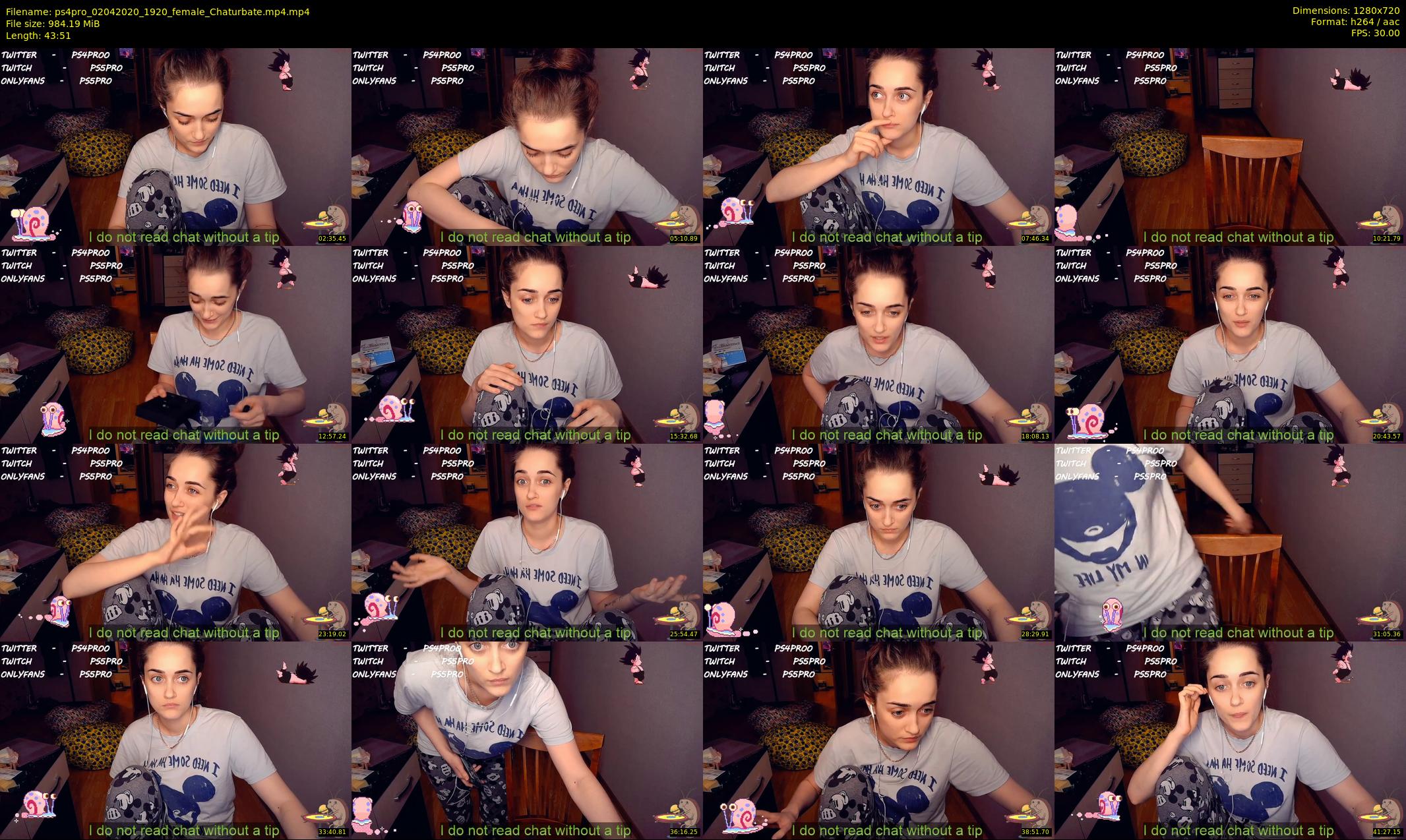 ps4pro — 44 minute Chaturbate female cam show recording, 720p, Apr 2, 2020