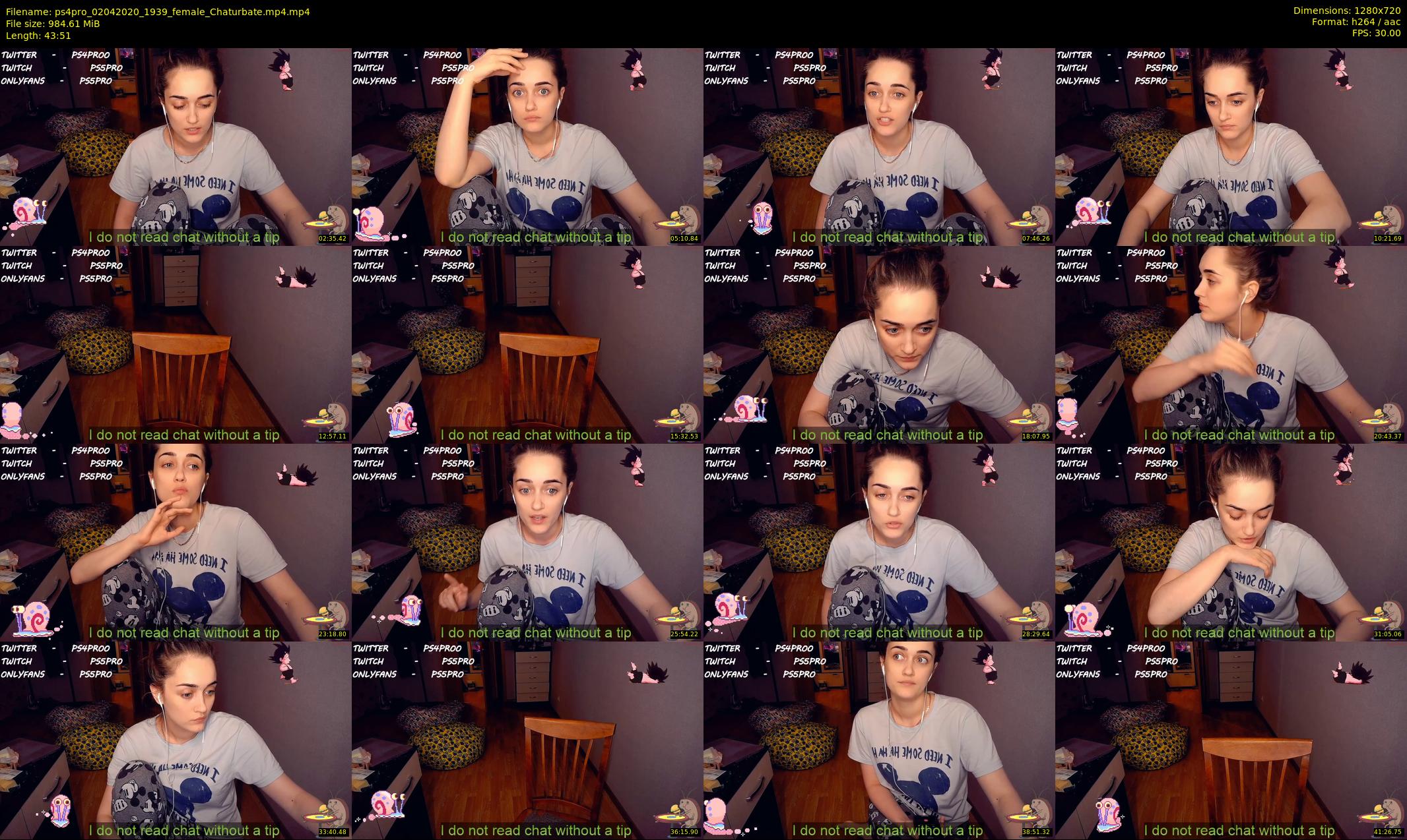 ps4pro — 44 minute Chaturbate female cam show recording, 720p, Apr 2, 2020