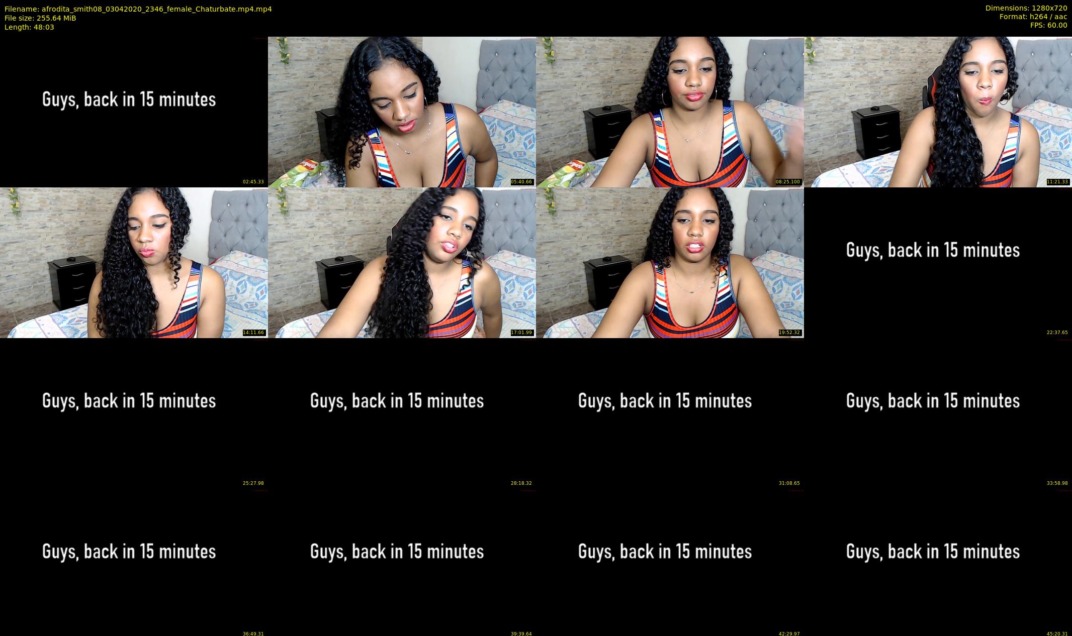 afrodita_smith08 — 49 minute Chaturbate female cam show recording, 720p, Apr 3, 2020