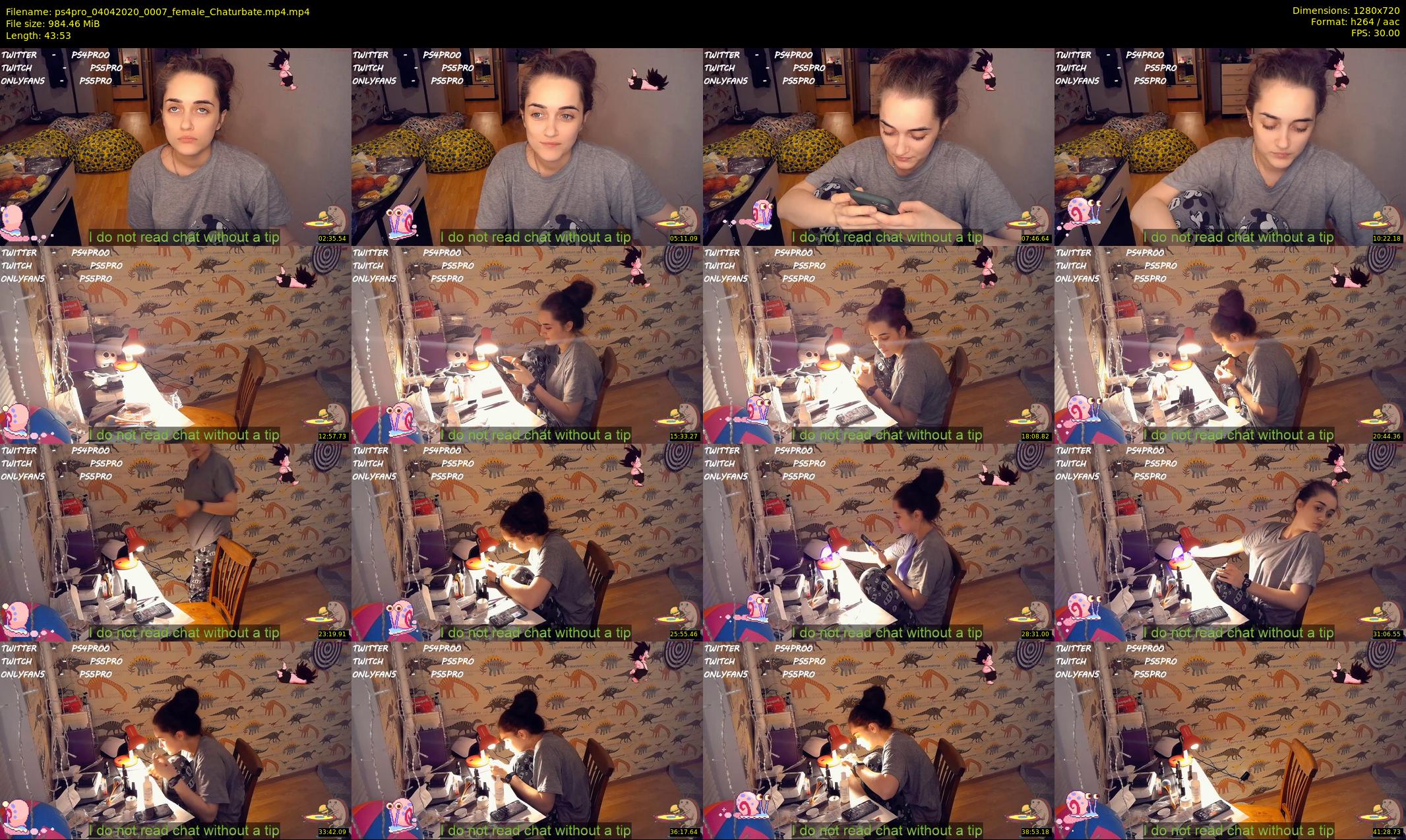 ps4pro — 44 minute Chaturbate female cam show recording, 720p, Apr 4, 2020