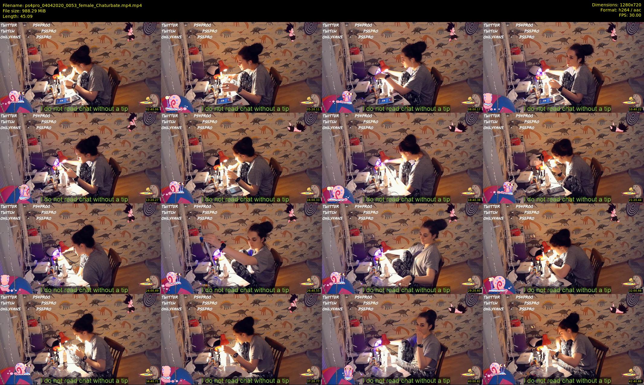 ps4pro — 46 minute Chaturbate female cam show recording, 720p, Apr 4, 2020