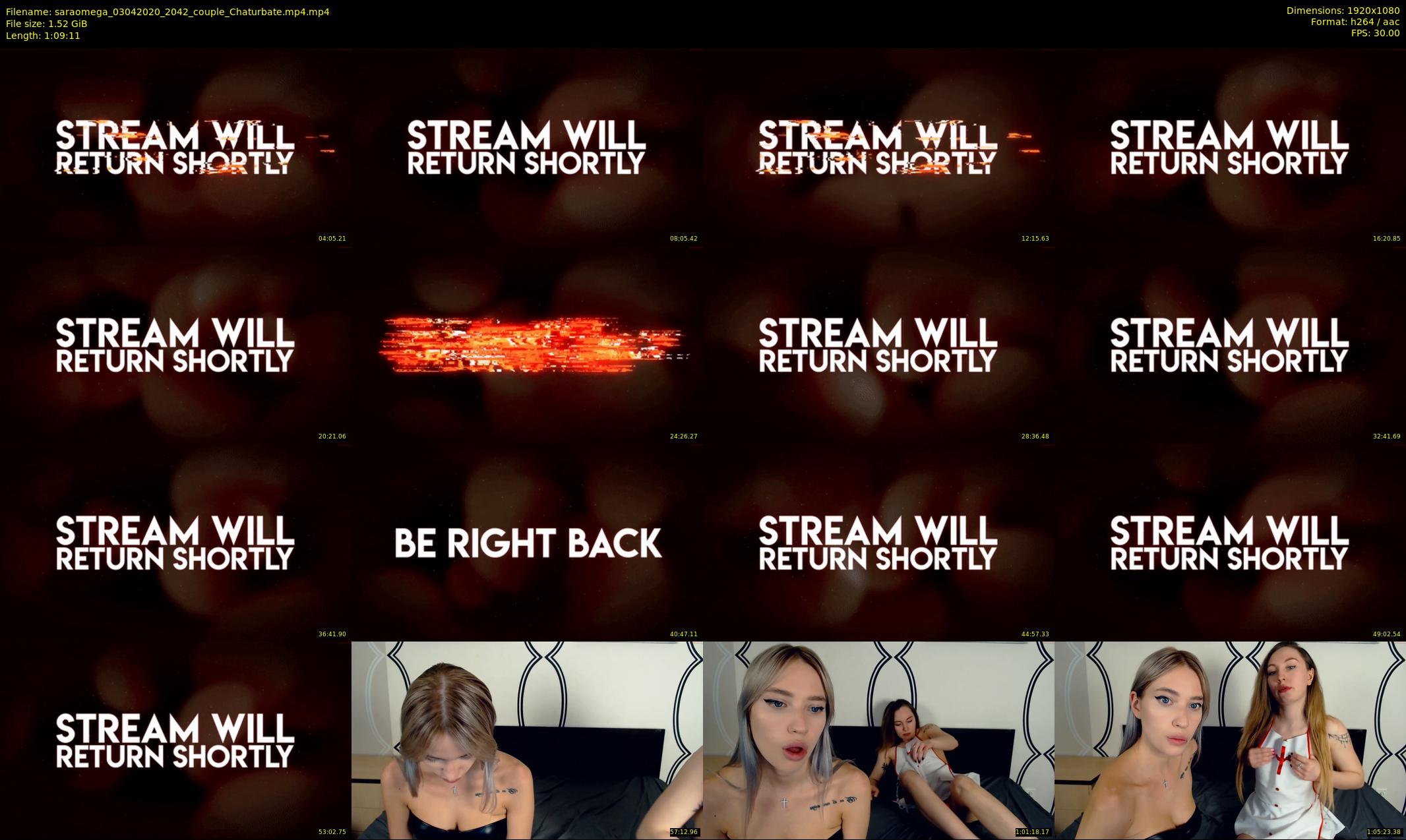 saraomega — 70 minute Chaturbate couple cam show recording, 1080p, Apr 3, 2020