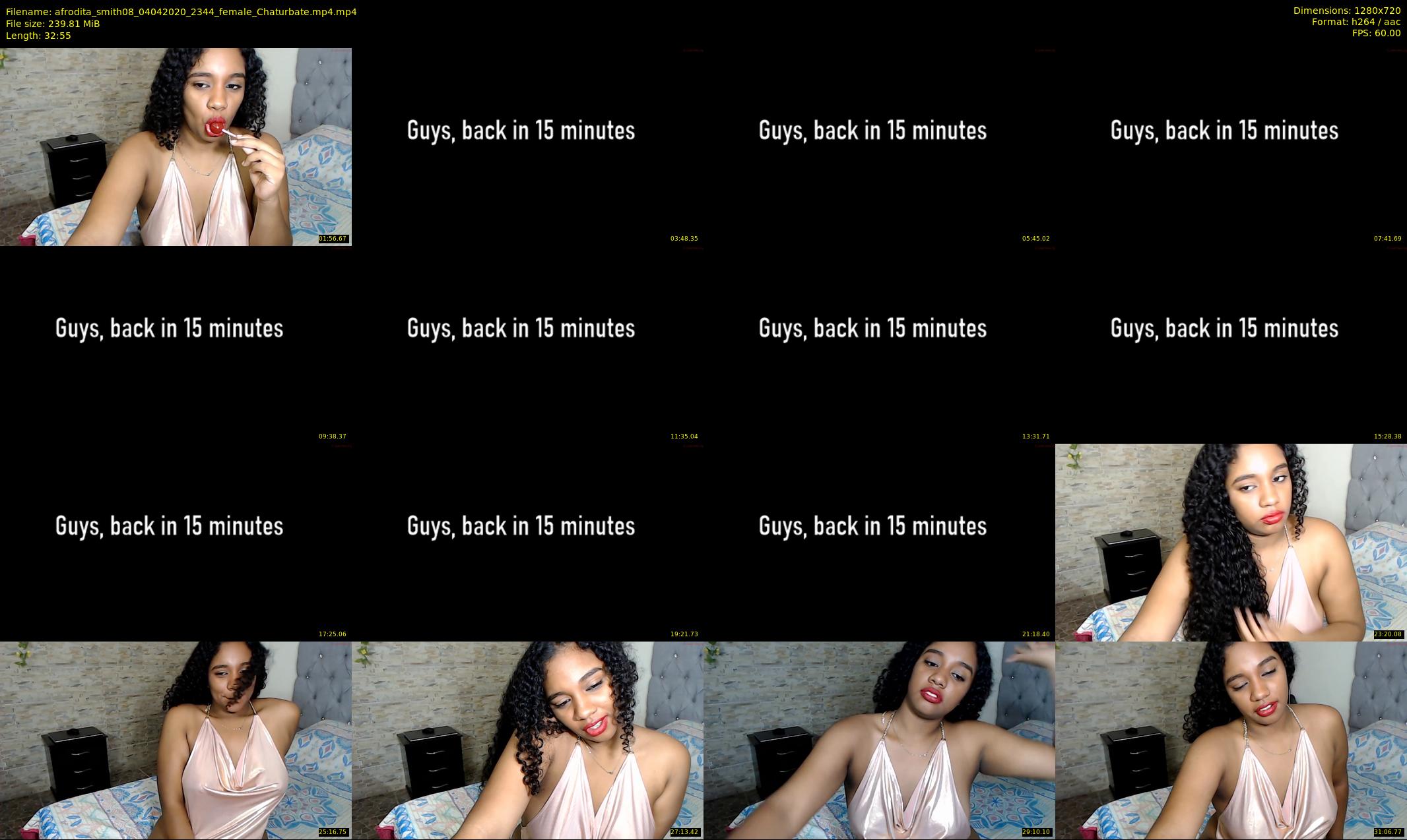 afrodita_smith08 — 33 minute Chaturbate female cam show recording, 720p, Apr 4, 2020