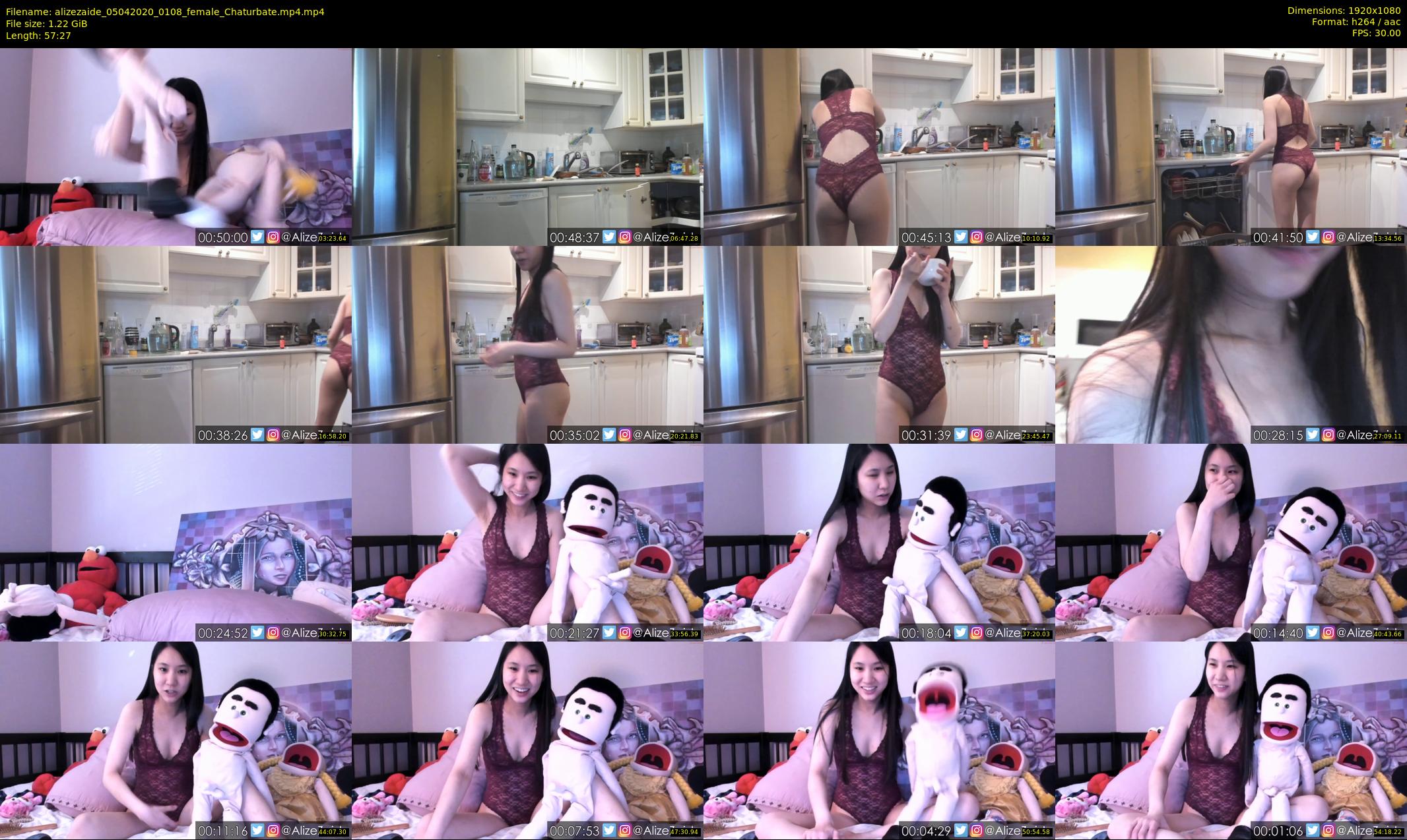 alizezaide — 58 minute Chaturbate female cam show recording, 1080p, Apr 5, 2020