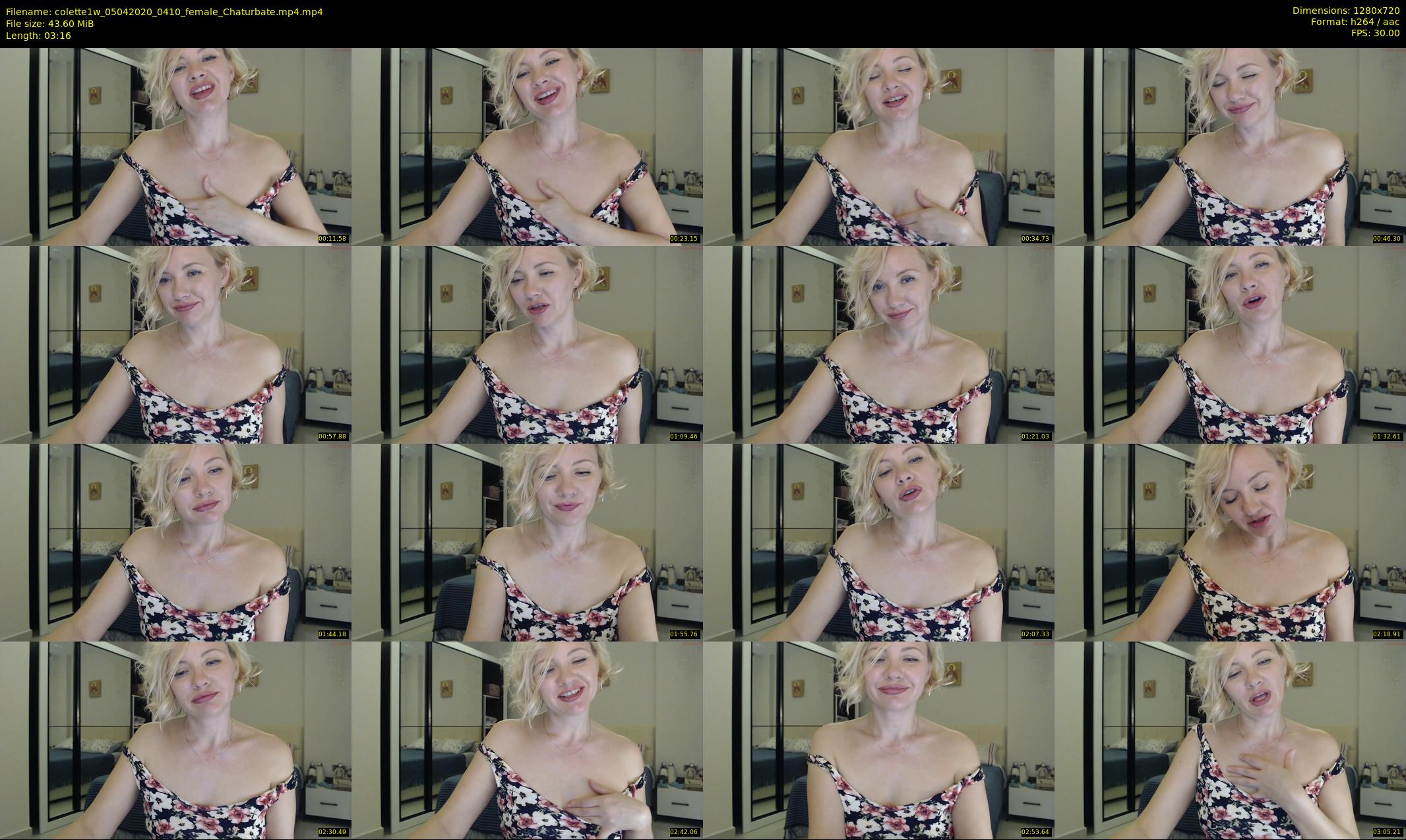 colette1w — 4 minute Chaturbate female cam show recording, 720p, Apr 5, 2020