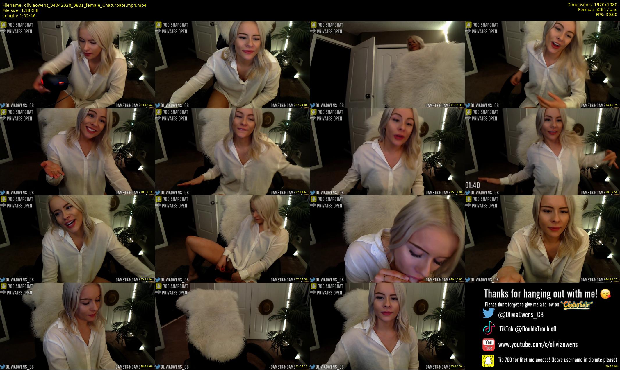 oliviaowens — 63 minute Chaturbate female cam show recording, 1080p, Apr 4, 2020