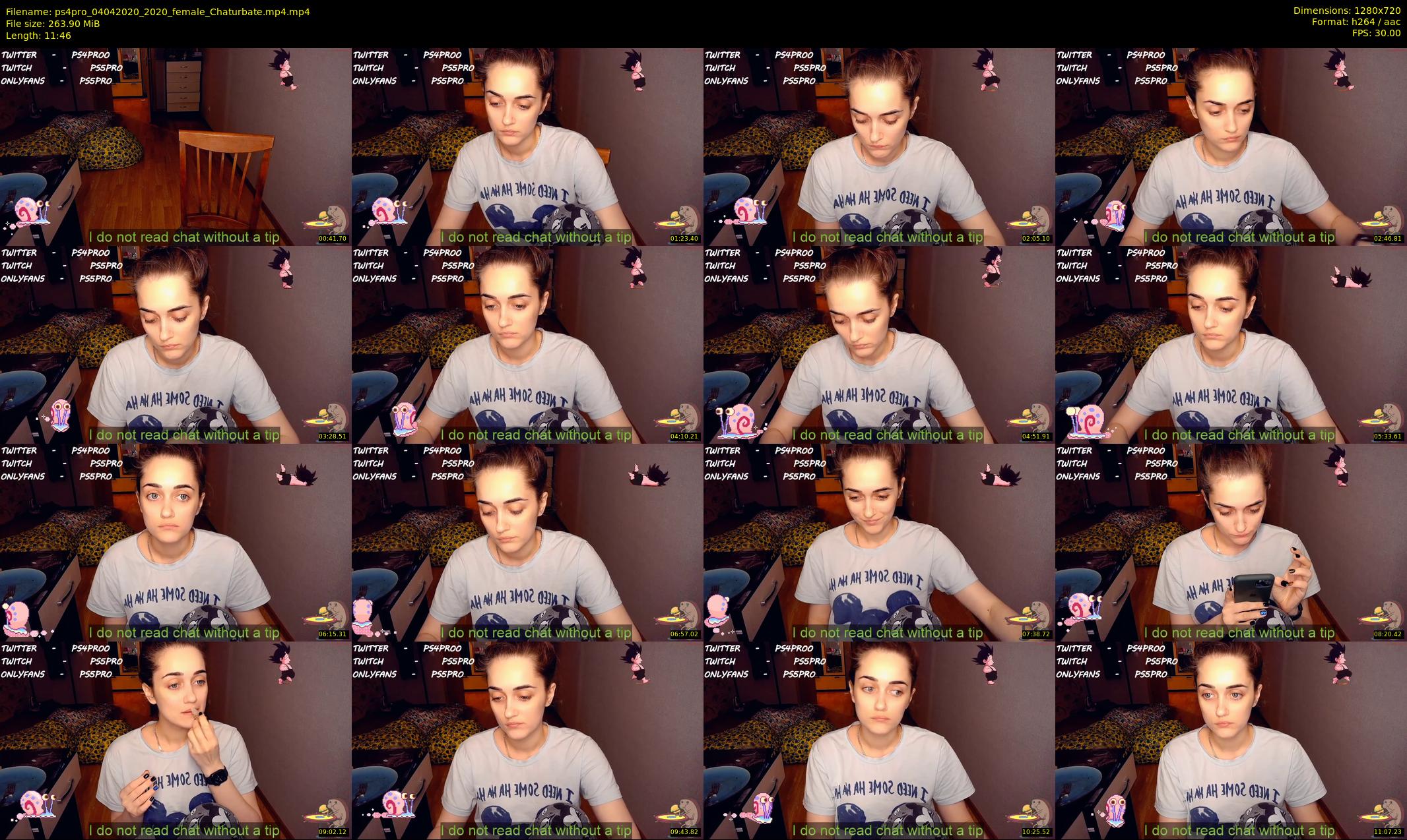 ps4pro — 12 minute Chaturbate female cam show recording, 720p, Apr 4, 2020