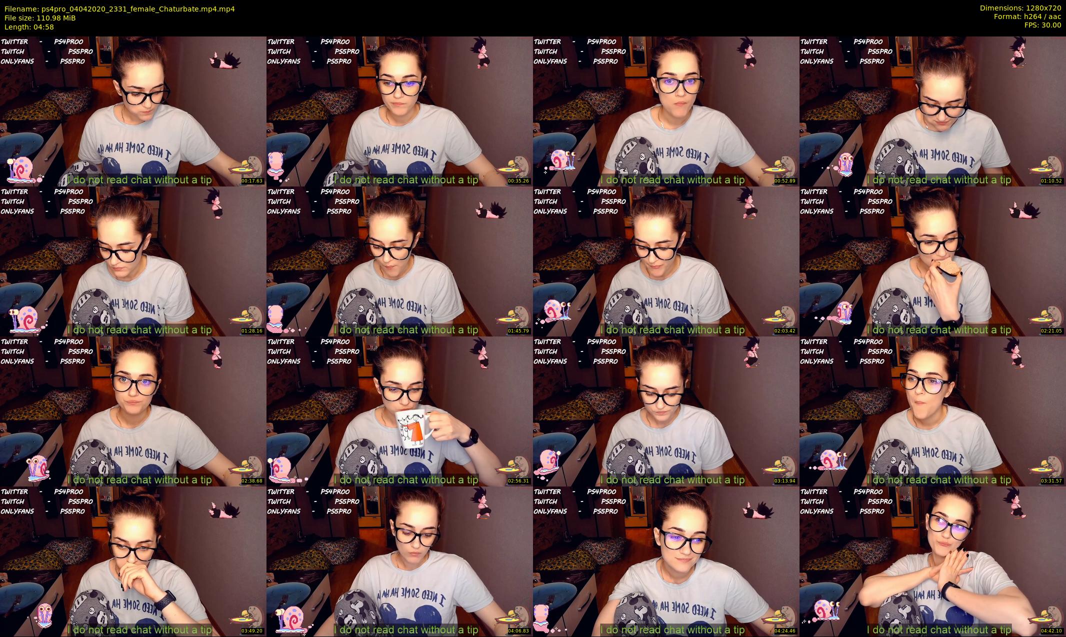 ps4pro — 5 minute Chaturbate female cam show recording, 720p, Apr 4, 2020