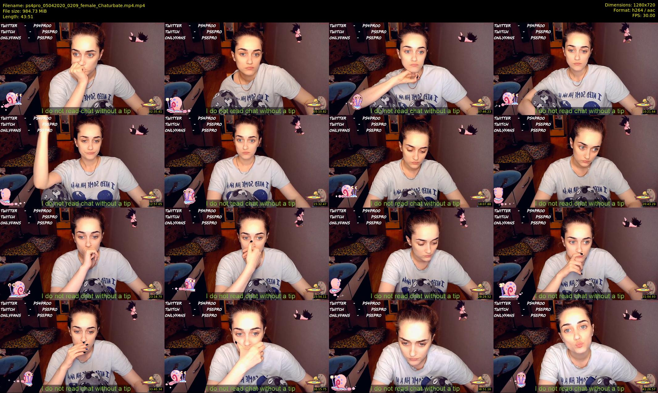 ps4pro — 44 minute Chaturbate female cam show recording, 720p, Apr 5, 2020