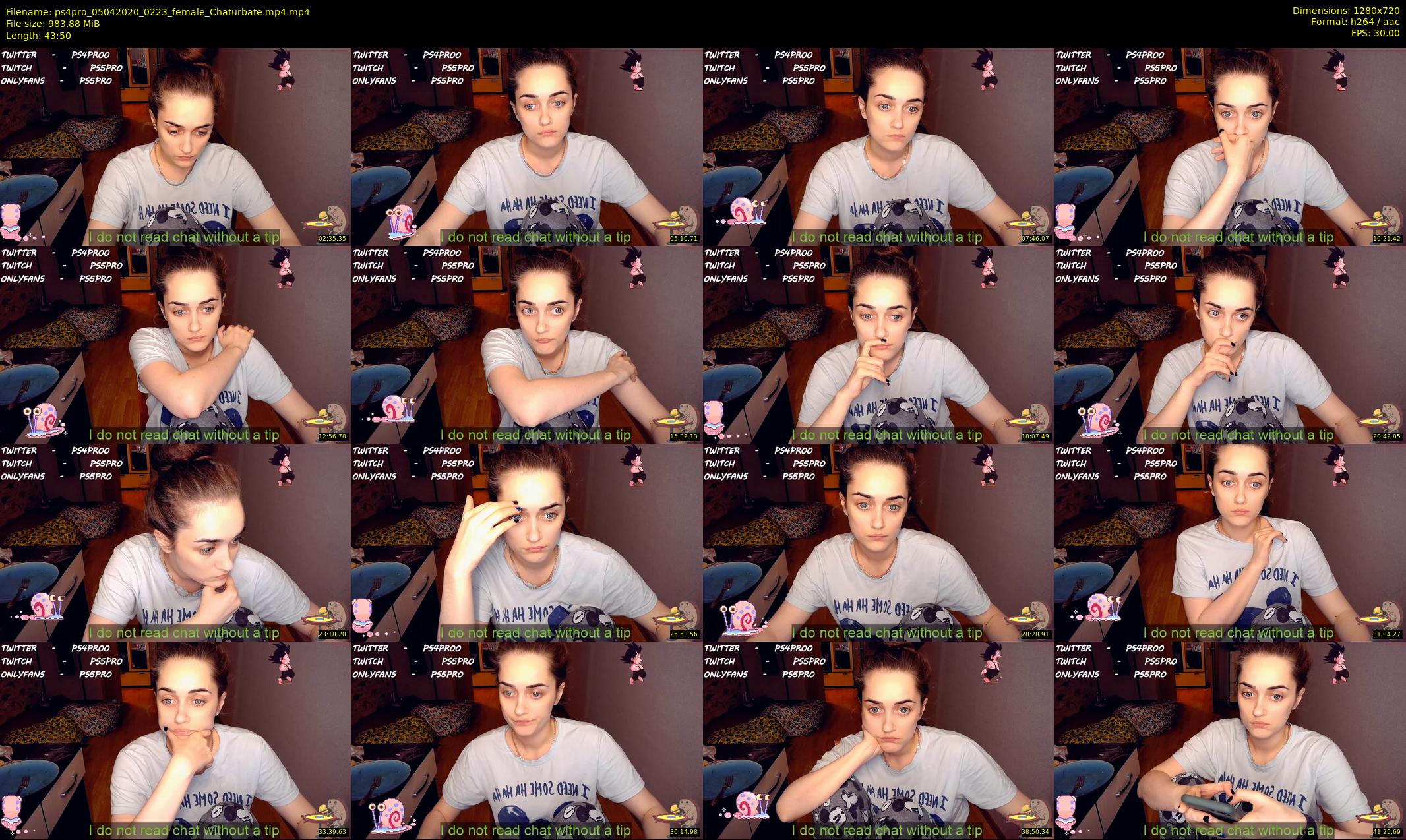 ps4pro — 44 minute Chaturbate female cam show recording, 720p, Apr 5, 2020