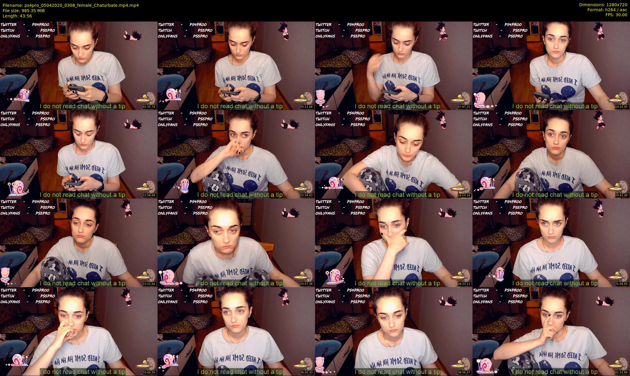 ps4pro — 44 minute Chaturbate female cam show recording, 720p, Apr 5, 2020
