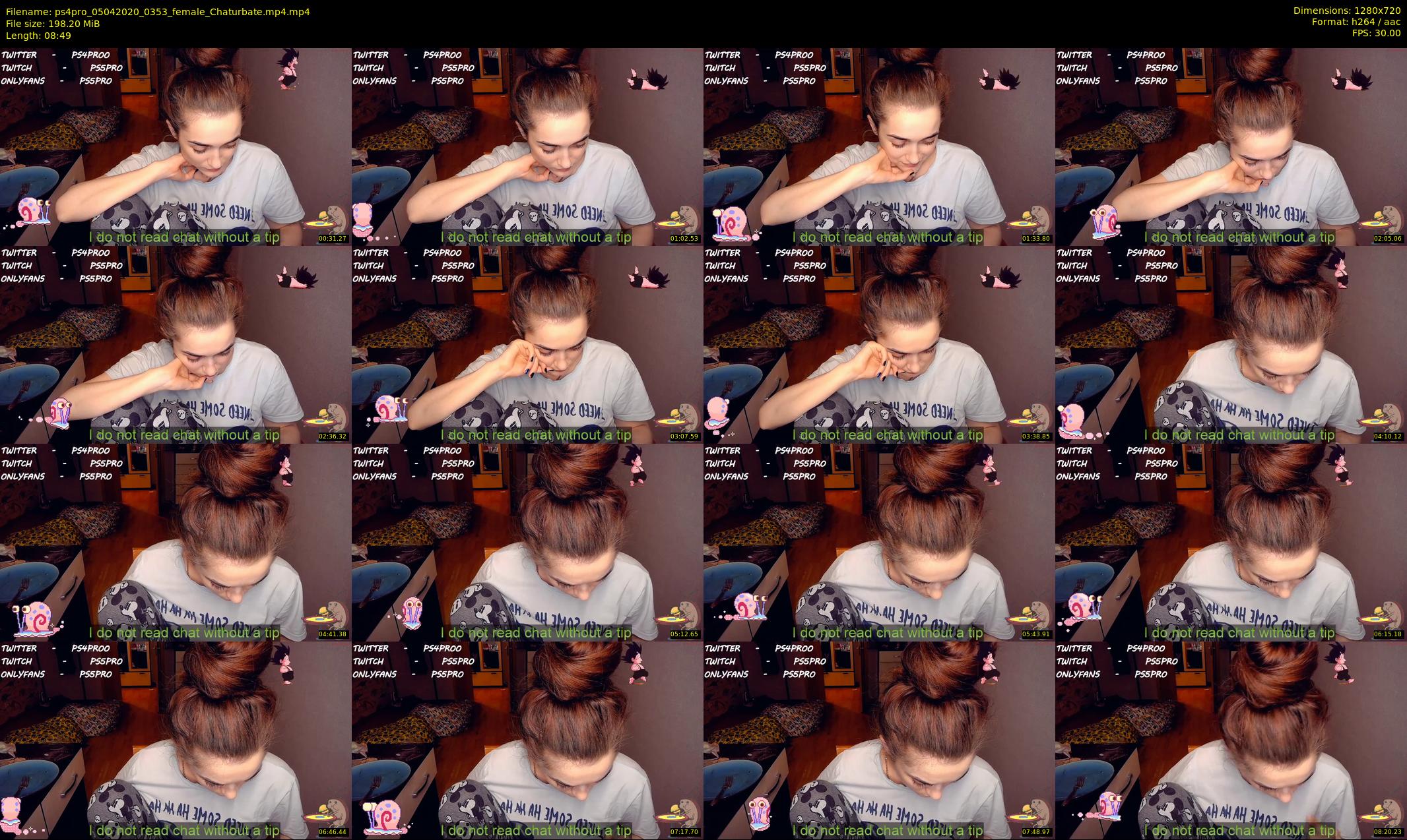 ps4pro — 9 minute Chaturbate female cam show recording, 720p, Apr 5, 2020