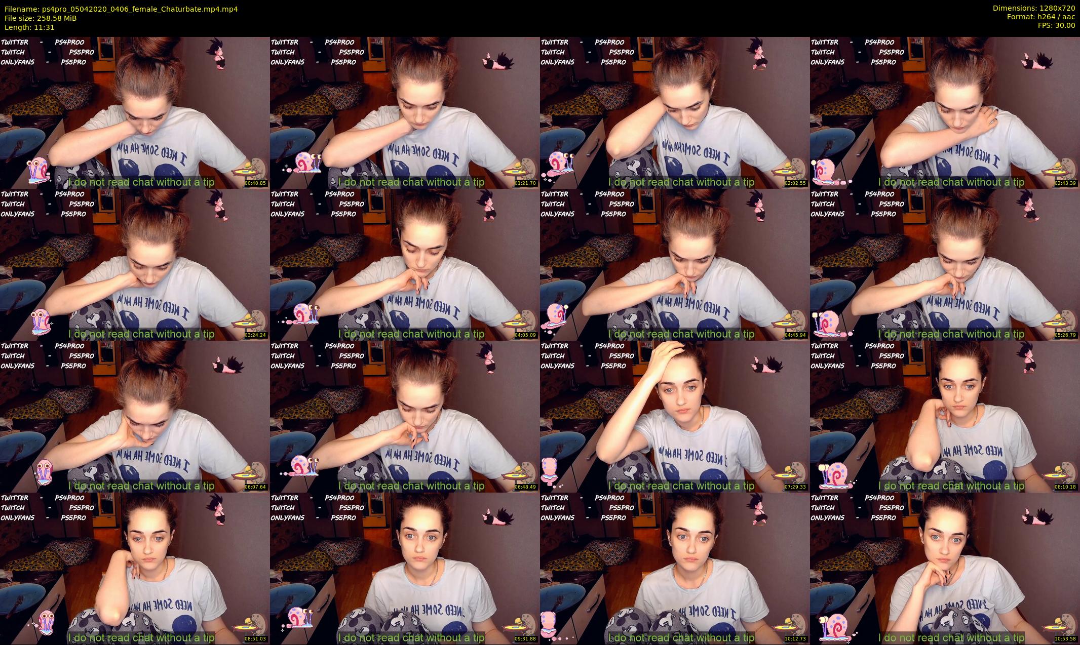 ps4pro — 12 minute Chaturbate female cam show recording, 720p, Apr 5, 2020