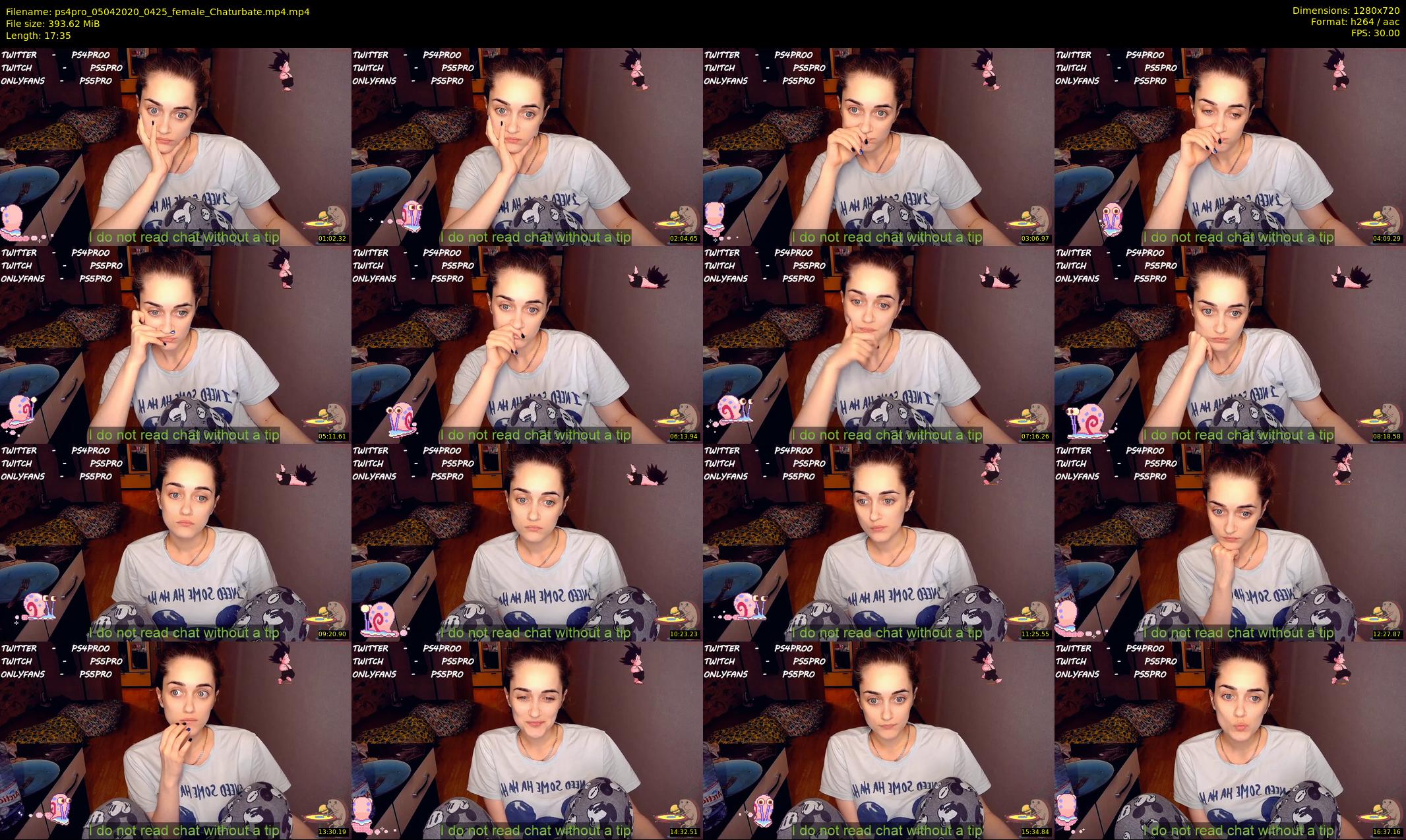 ps4pro — 18 minute Chaturbate female cam show recording, 720p, Apr 5, 2020