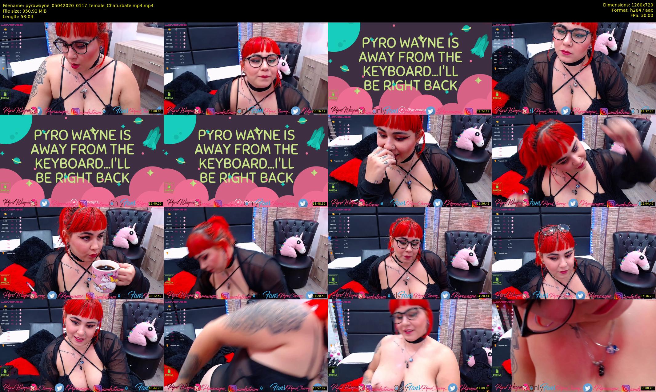 pyrowayne — 54 minute Chaturbate female cam show recording, 720p, Apr 5, 2020