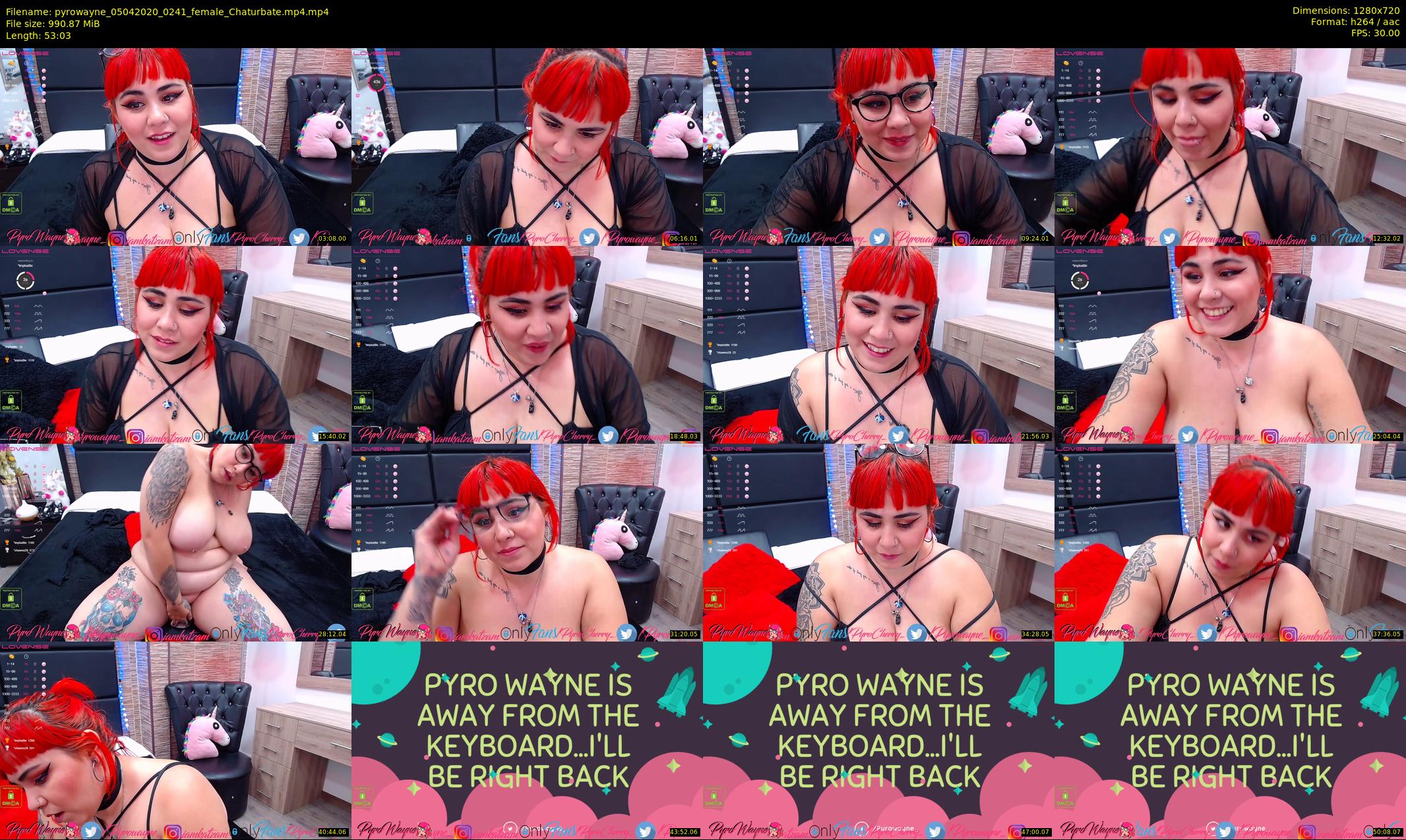 pyrowayne — 54 minute Chaturbate female cam show recording, 720p, Apr 5, 2020