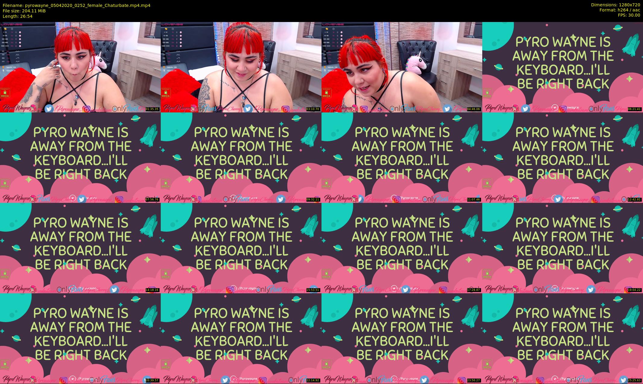 pyrowayne — 27 minute Chaturbate female cam show recording, 720p, Apr 5, 2020