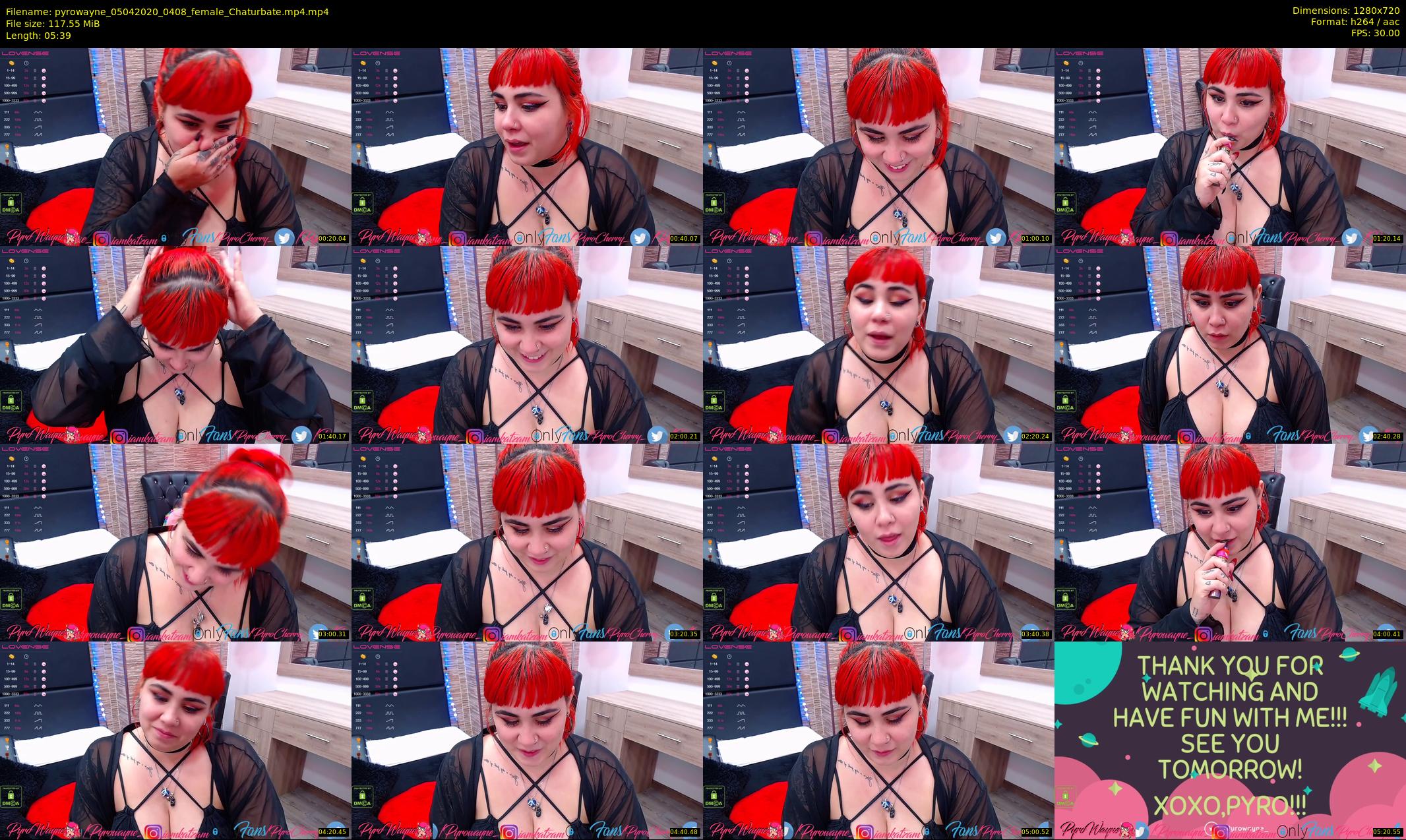 pyrowayne — 6 minute Chaturbate female cam show recording, 720p, Apr 5, 2020