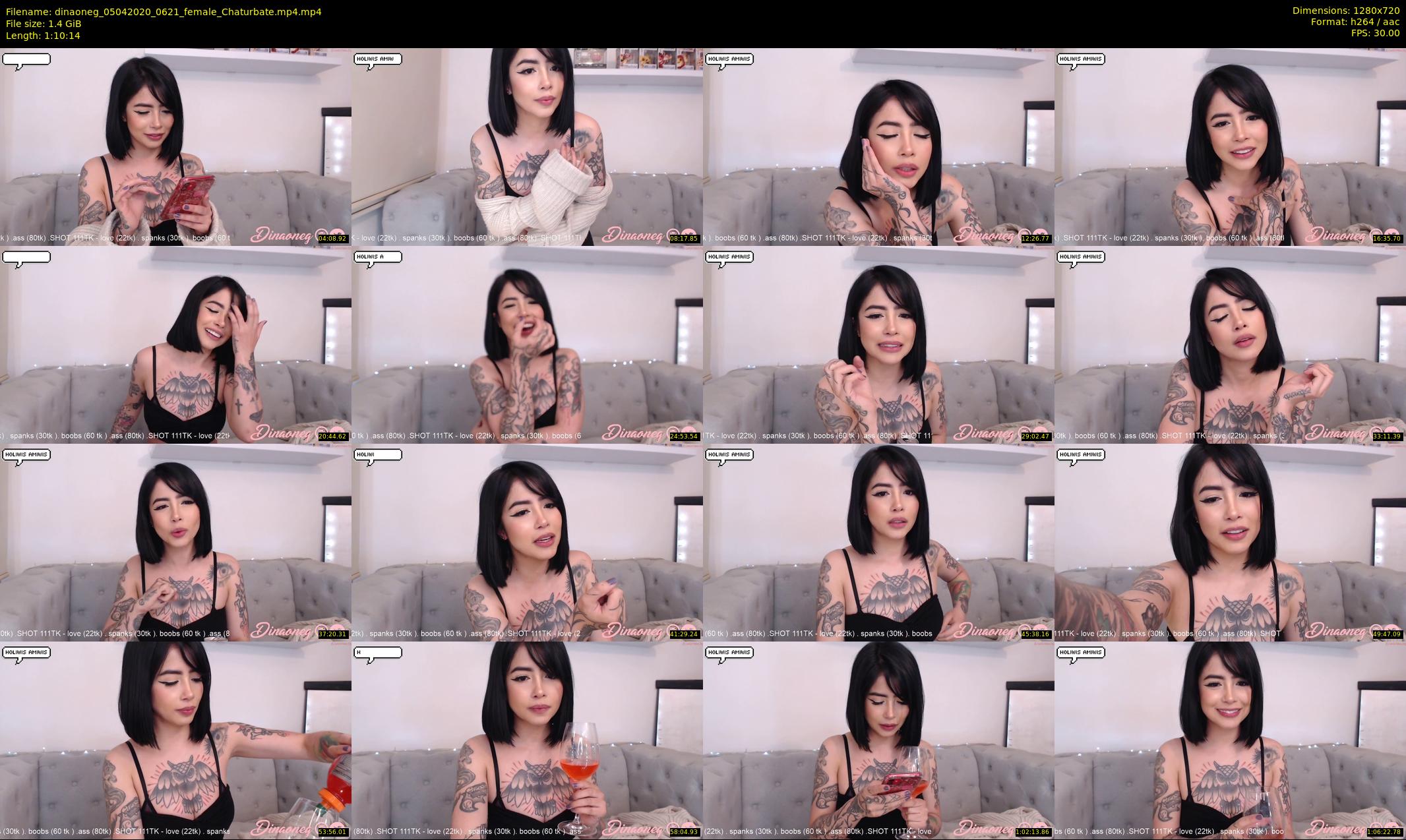 dinaoneg — 71 minute Chaturbate female cam show recording, 720p, Apr 5, 2020