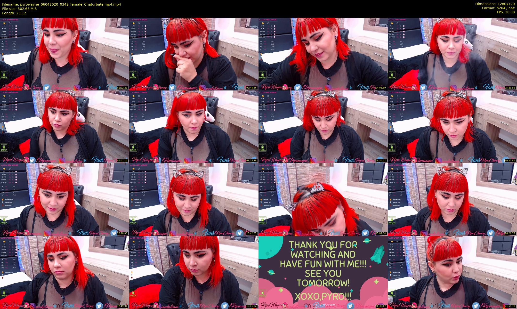 pyrowayne — 24 minute Chaturbate female cam show recording, 720p, Apr 6, 2020