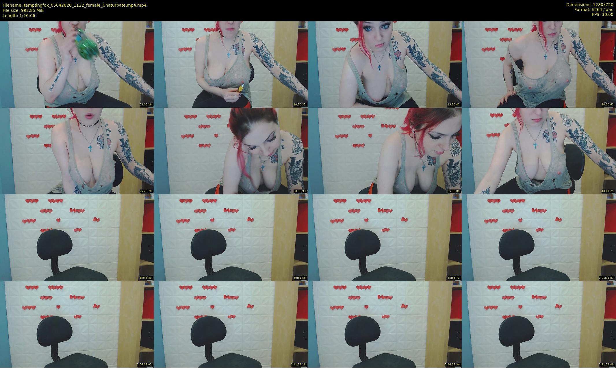 temptingfox — 87 minute Chaturbate female cam show recording, 720p, Apr 5, 2020