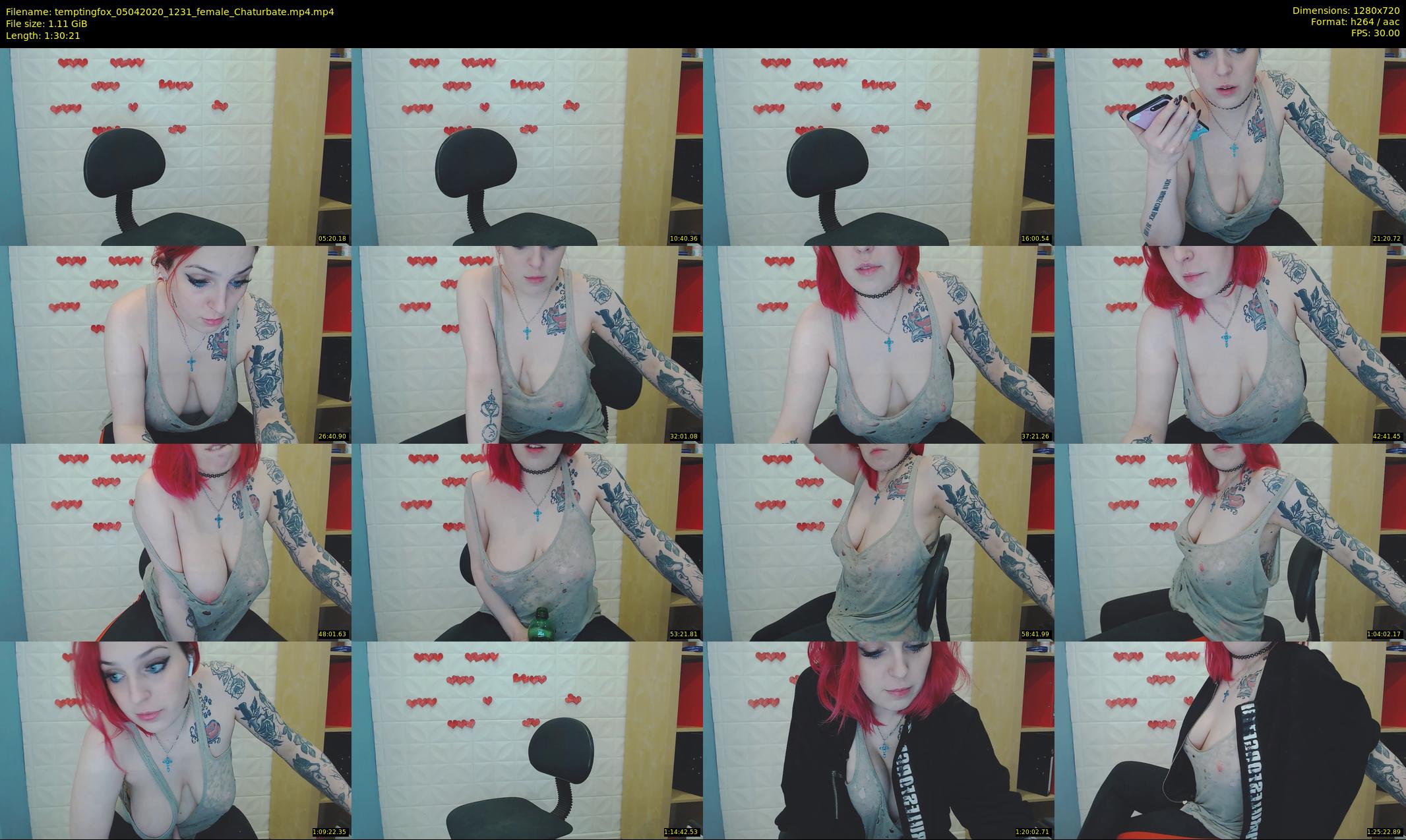 temptingfox — 91 minute Chaturbate female cam show recording, 720p, Apr 5, 2020