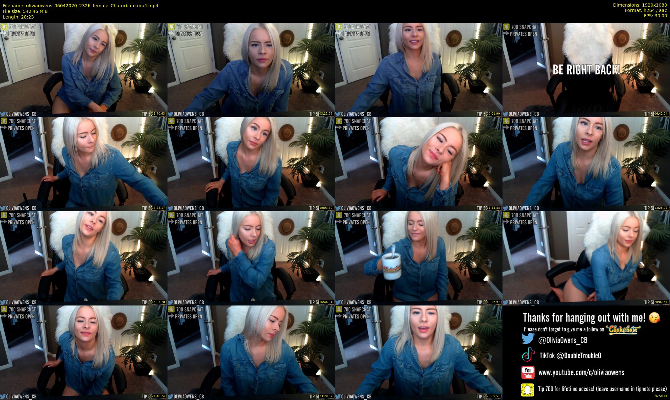 oliviaowens — 29 minute Chaturbate female cam show recording, 1080p, Apr 6, 2020