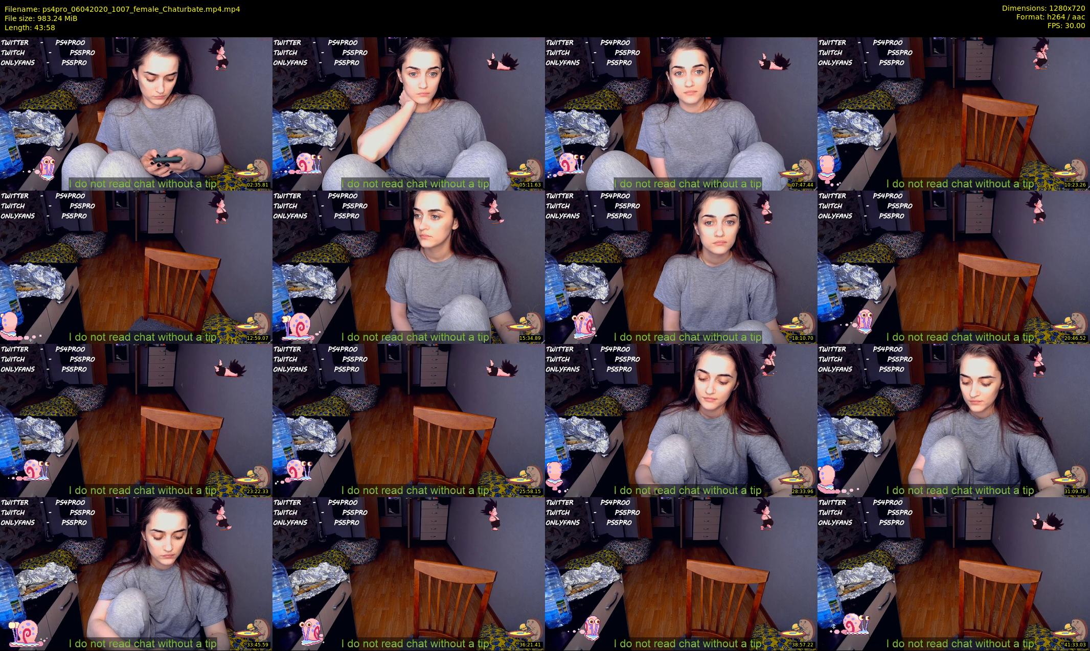 ps4pro — 44 minute Chaturbate female cam show recording, 720p, Apr 6, 2020