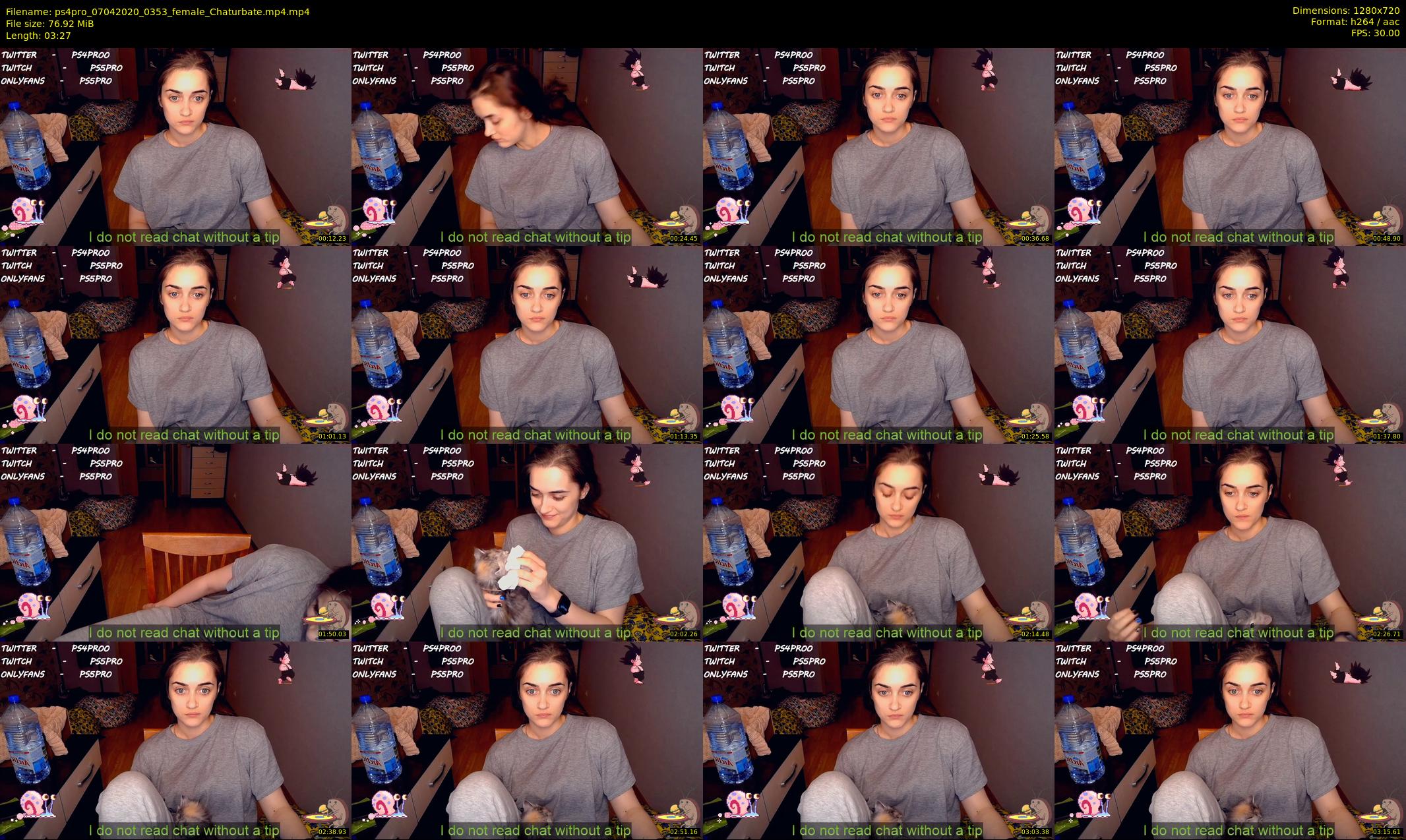 ps4pro — 4 minute Chaturbate female cam show recording, 720p, Apr 7, 2020