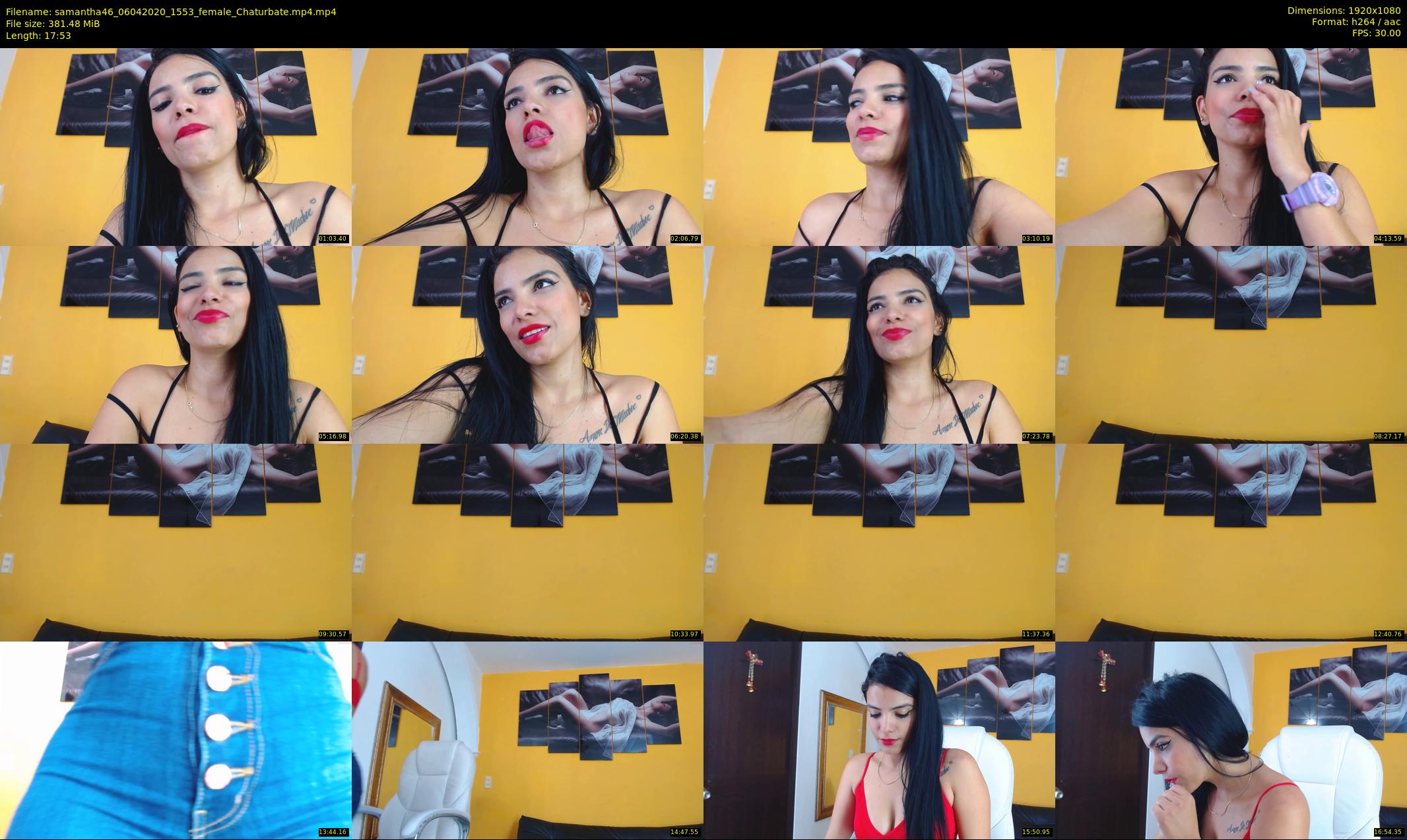 samantha46 — 18 minute Chaturbate female cam show recording, 1080p, Apr 6, 2020