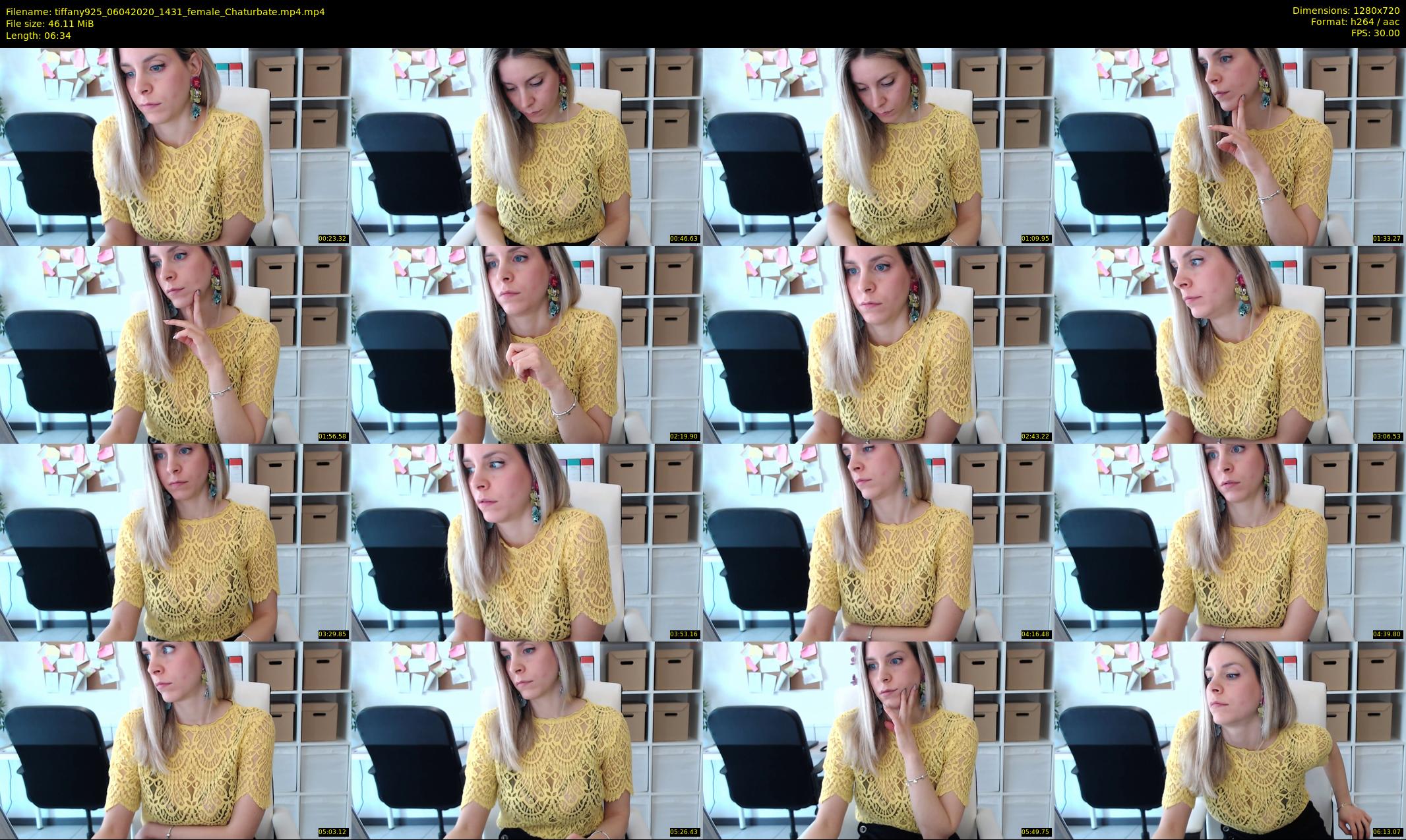 tiffany925 — 7 minute Chaturbate female cam show recording, 720p, Apr 6, 2020