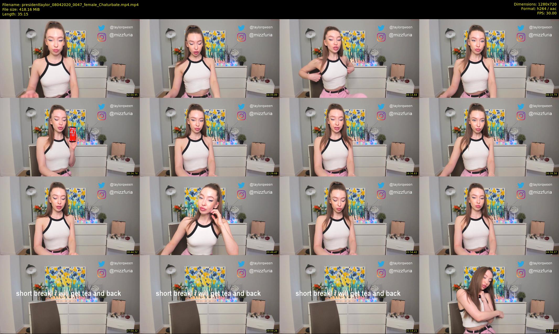 presidenttaylor — 36 minute Chaturbate female cam show recording, 720p, Apr 8, 2020