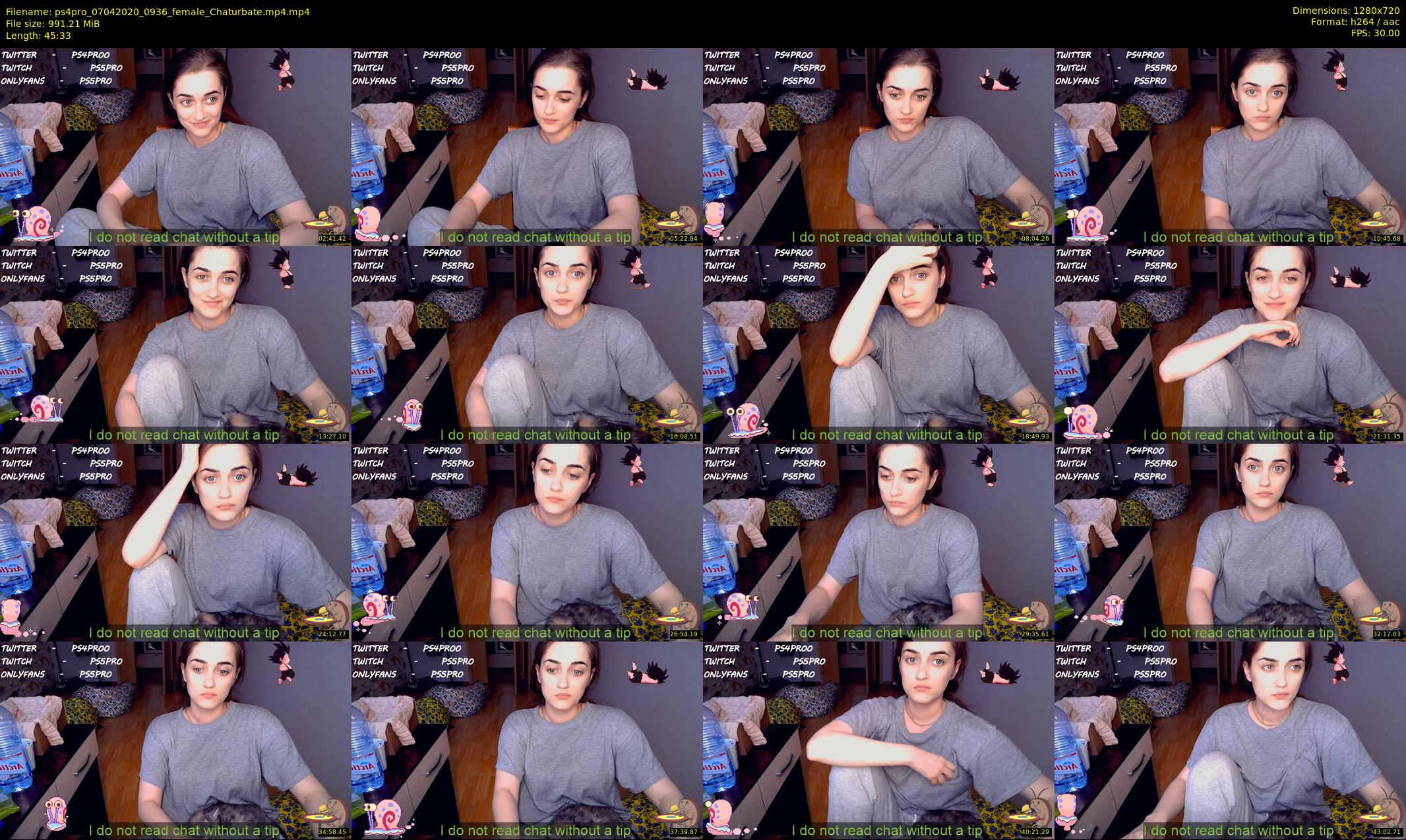 ps4pro — 46 minute Chaturbate female cam show recording, 720p, Apr 7, 2020