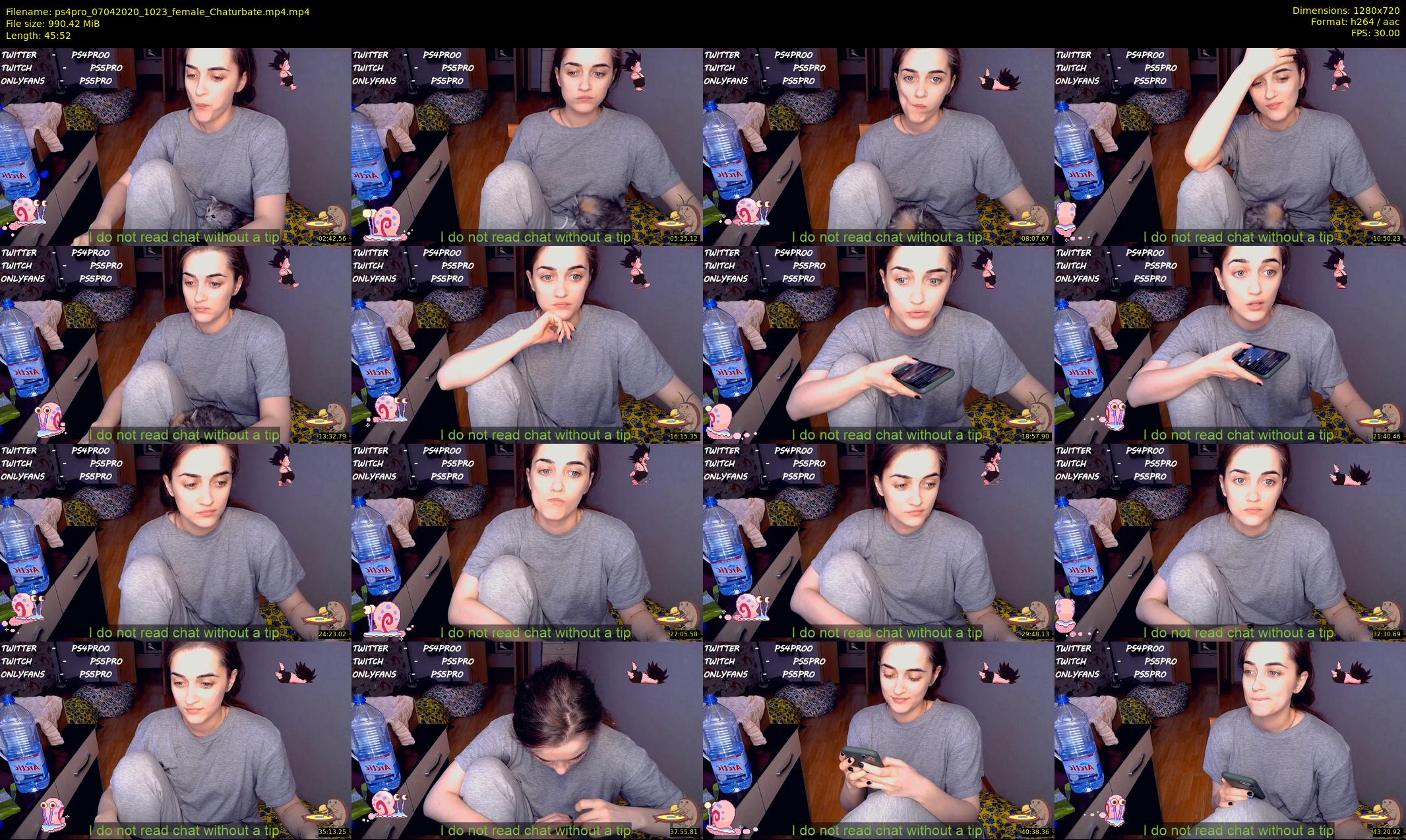 ps4pro — 46 minute Chaturbate female cam show recording, 720p, Apr 7, 2020