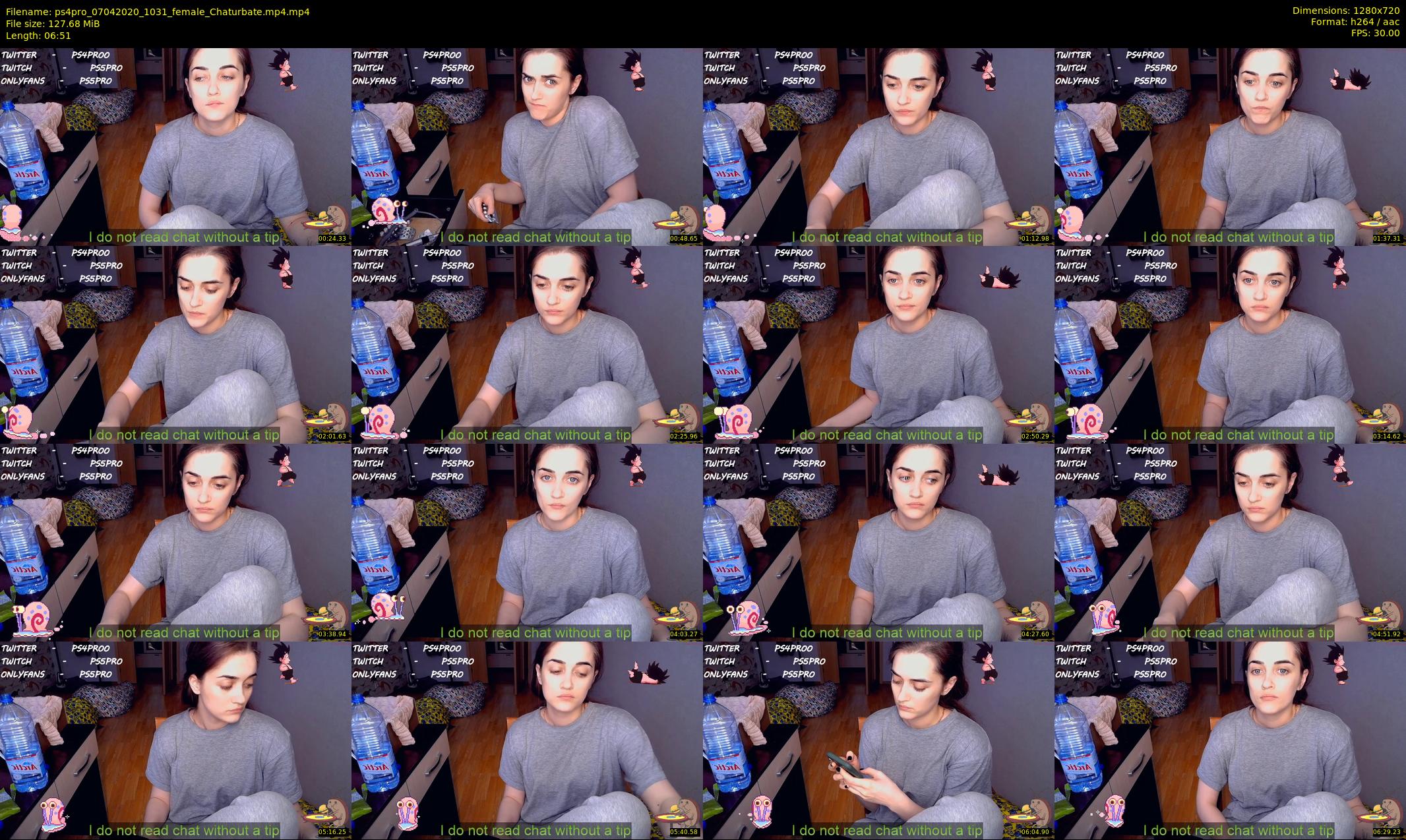 ps4pro — 7 minute Chaturbate female cam show recording, 720p, Apr 7, 2020