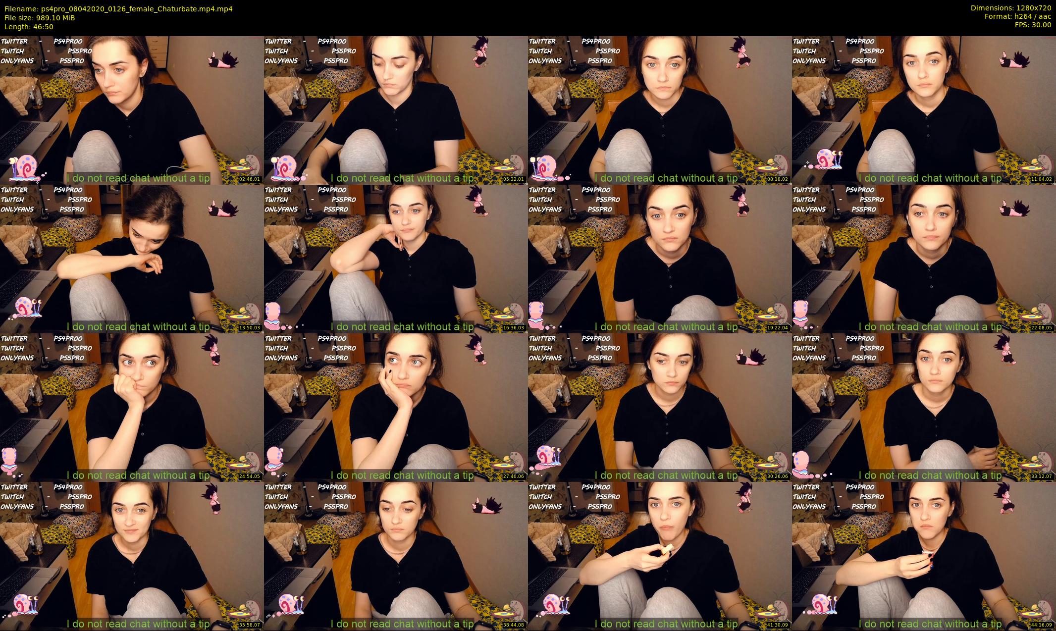 ps4pro — 47 minute Chaturbate female cam show recording, 720p, Apr 8, 2020