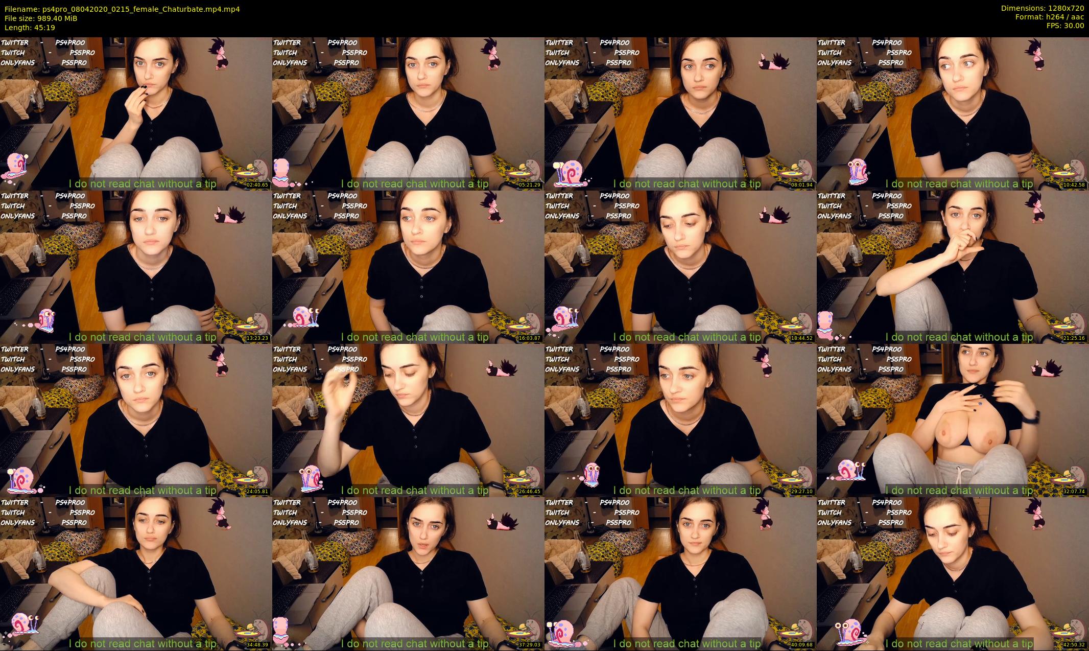 ps4pro — 46 minute Chaturbate female cam show recording, 720p, Apr 8, 2020