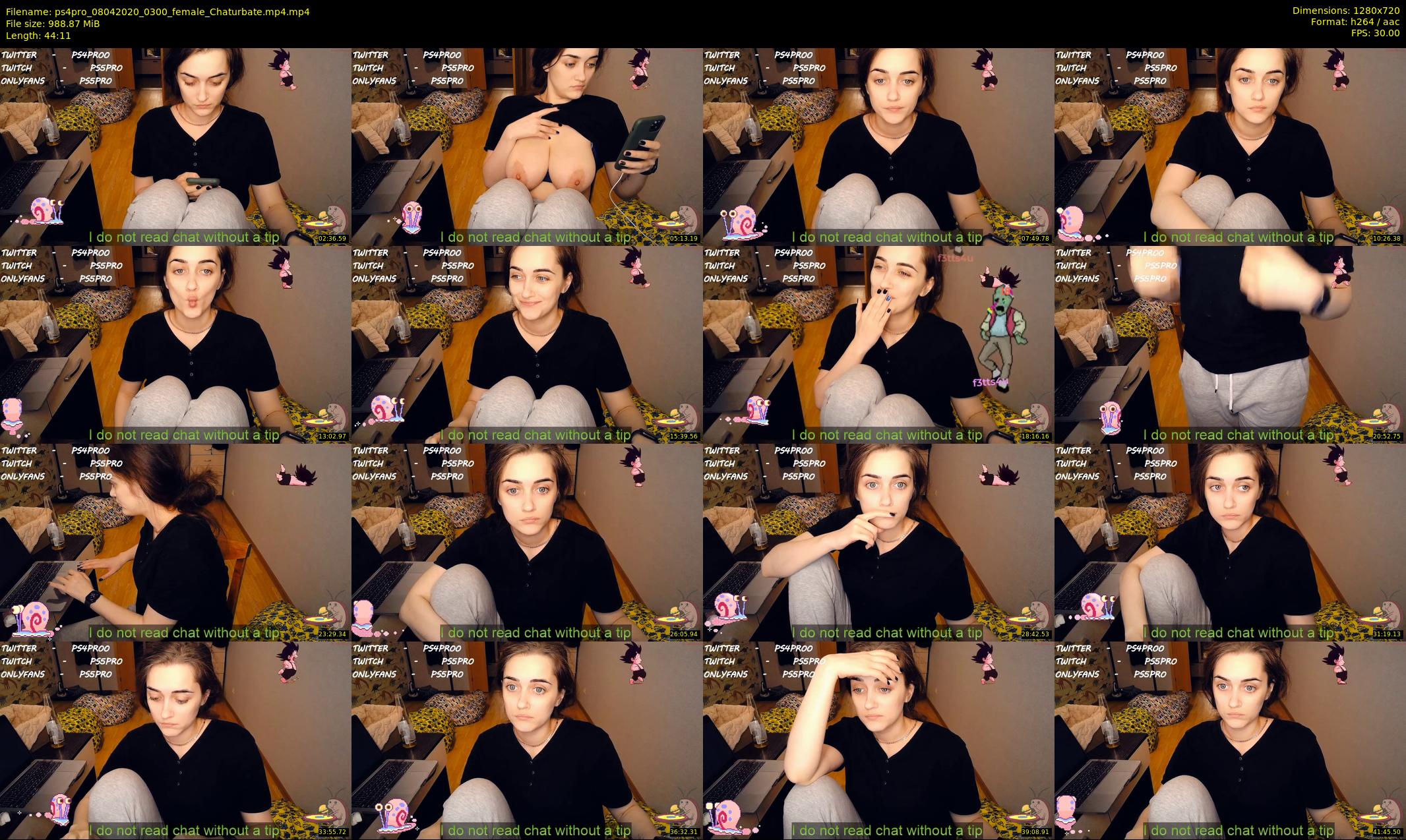 ps4pro — 45 minute Chaturbate female cam show recording, 720p, Apr 8, 2020
