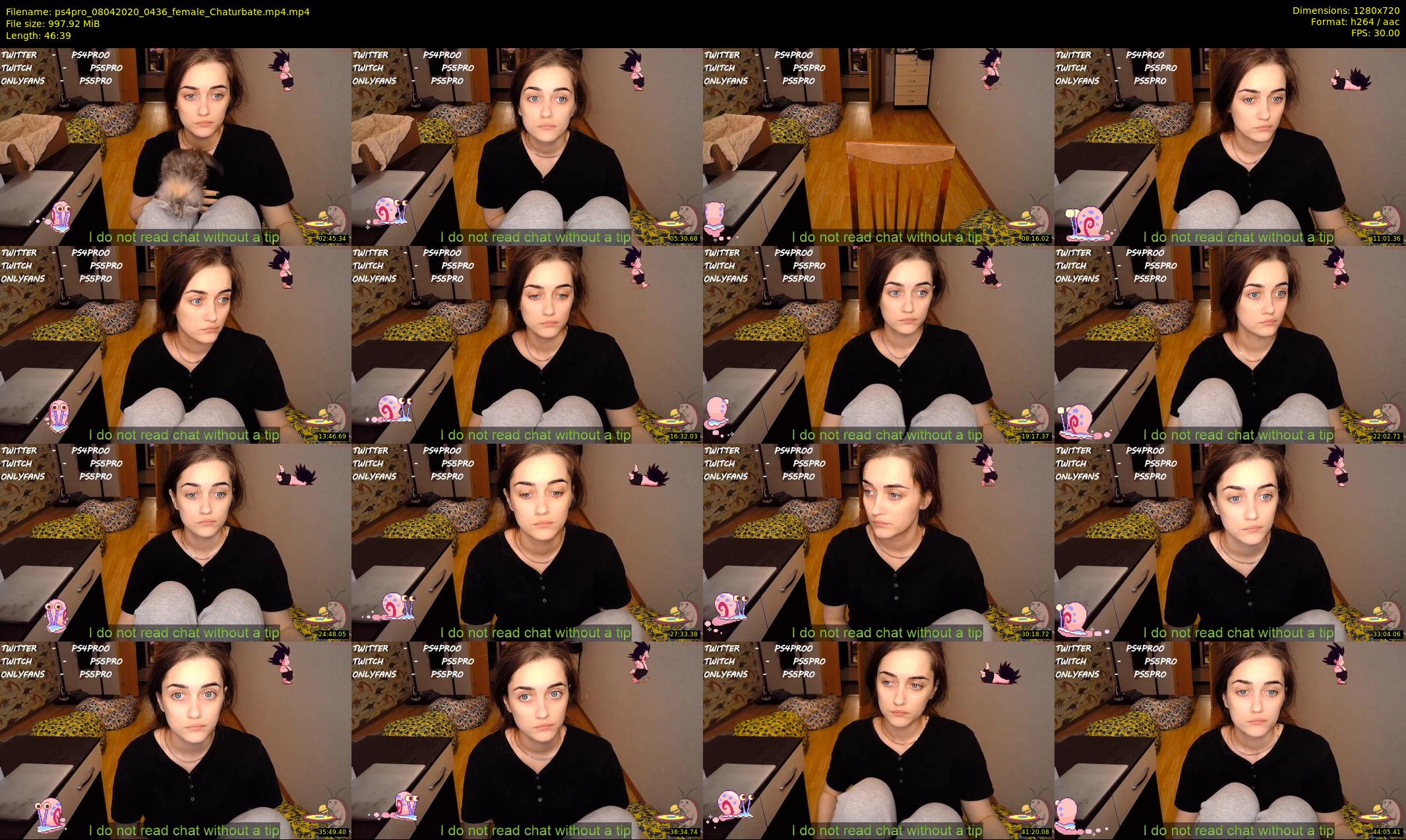 ps4pro — 47 minute Chaturbate female cam show recording, 720p, Apr 8, 2020