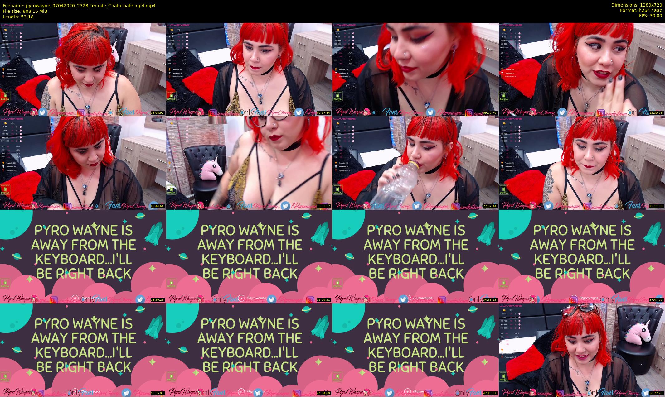 pyrowayne — 54 minute Chaturbate female cam show recording, 720p, Apr 7, 2020