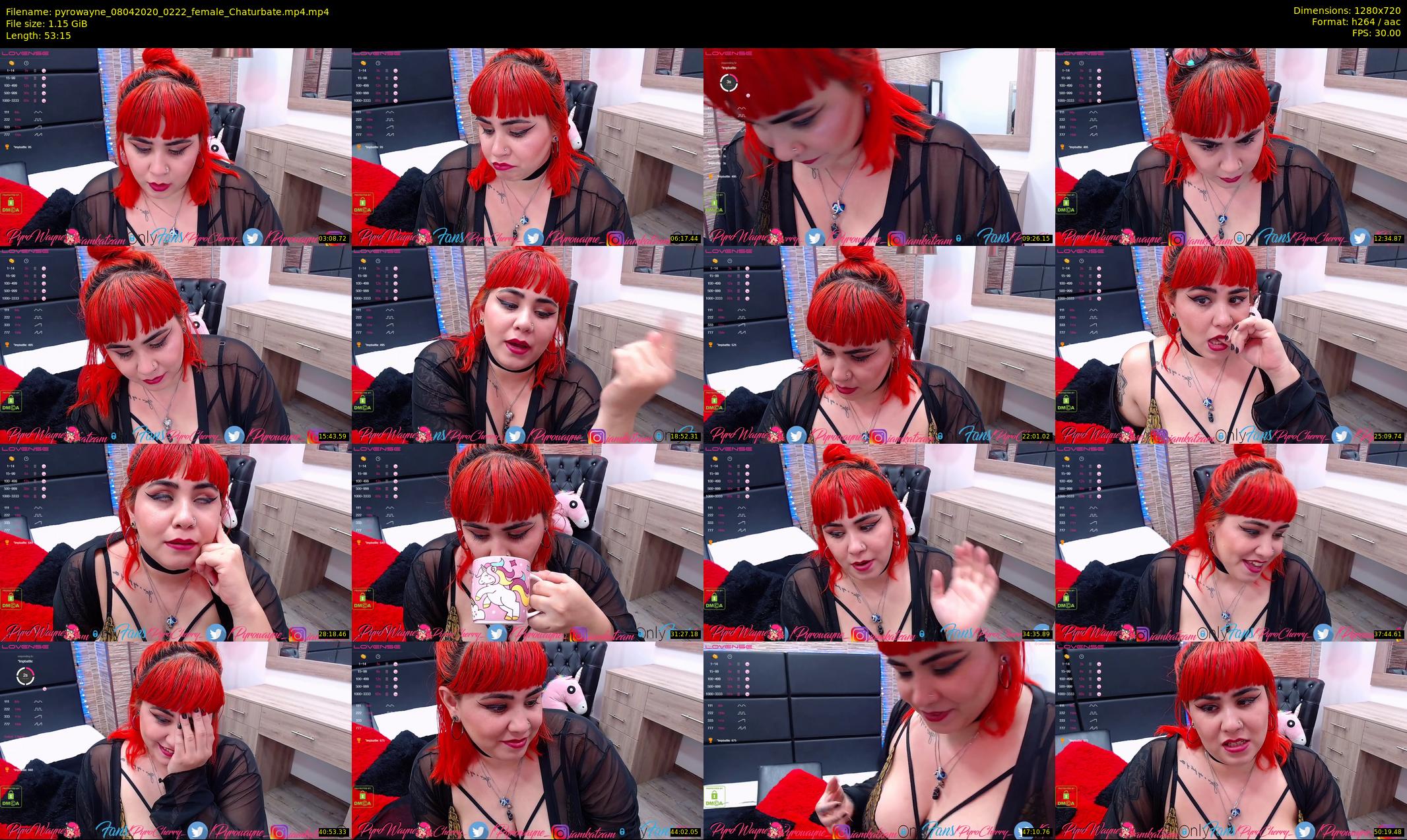 pyrowayne — 54 minute Chaturbate female cam show recording, 720p, Apr 8, 2020