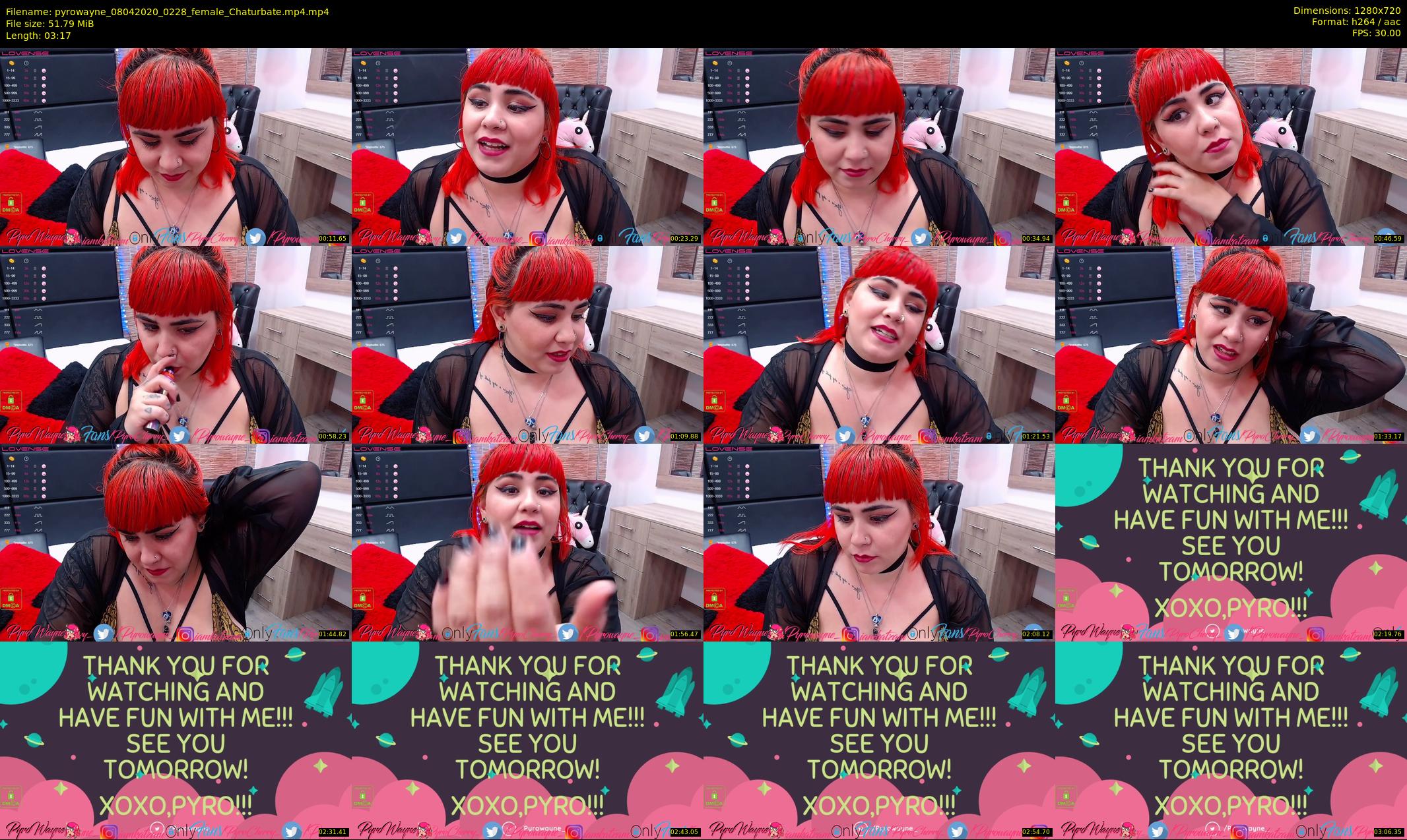 pyrowayne — 4 minute Chaturbate female cam show recording, 720p, Apr 8, 2020