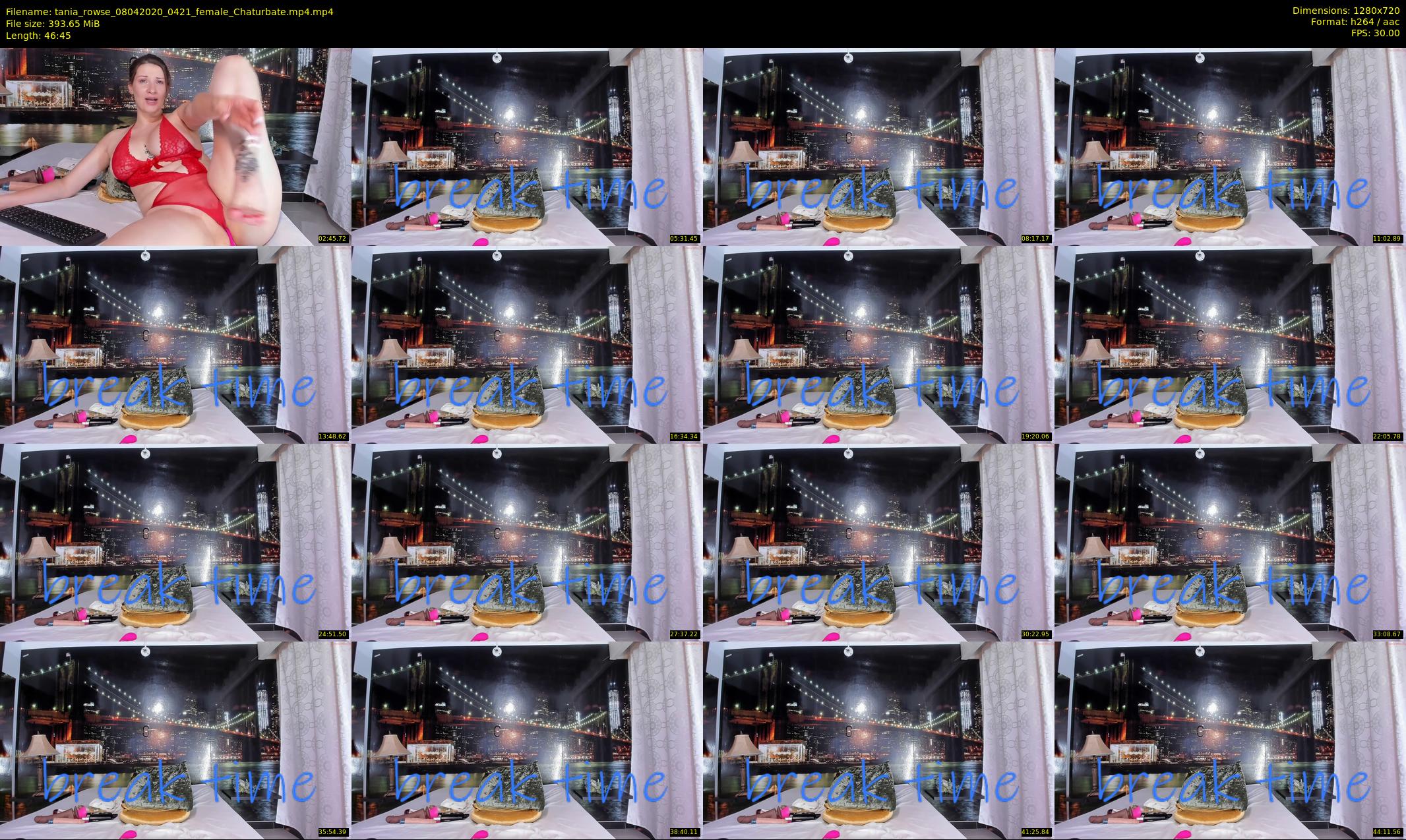 tania_rowse — 47 minute Chaturbate female cam show recording, 720p, Apr 8, 2020